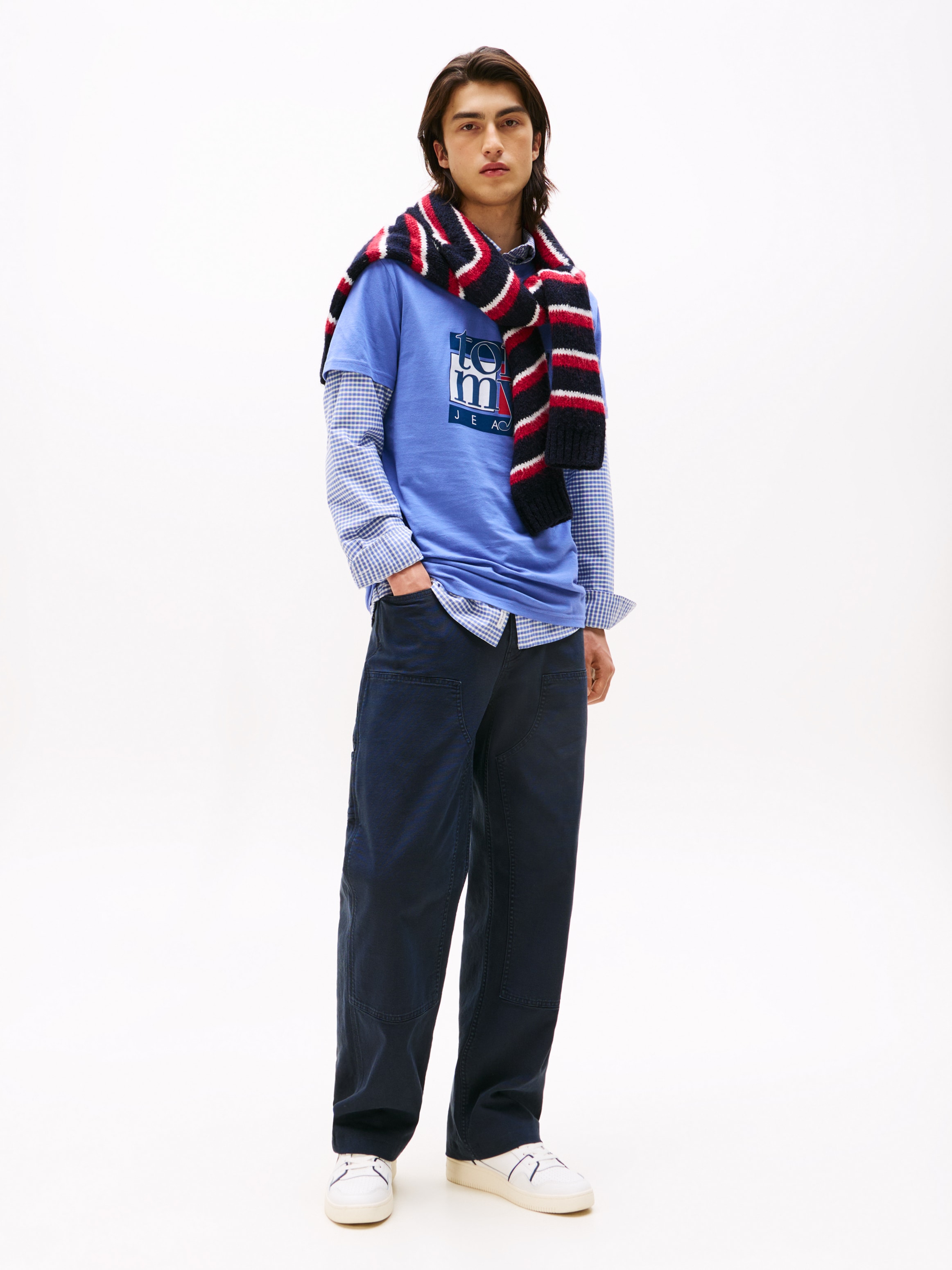 Tommy Jeans T-Shirt »TJM RWB FLAG TEE EXT«, Slim fit, mit Rundhals