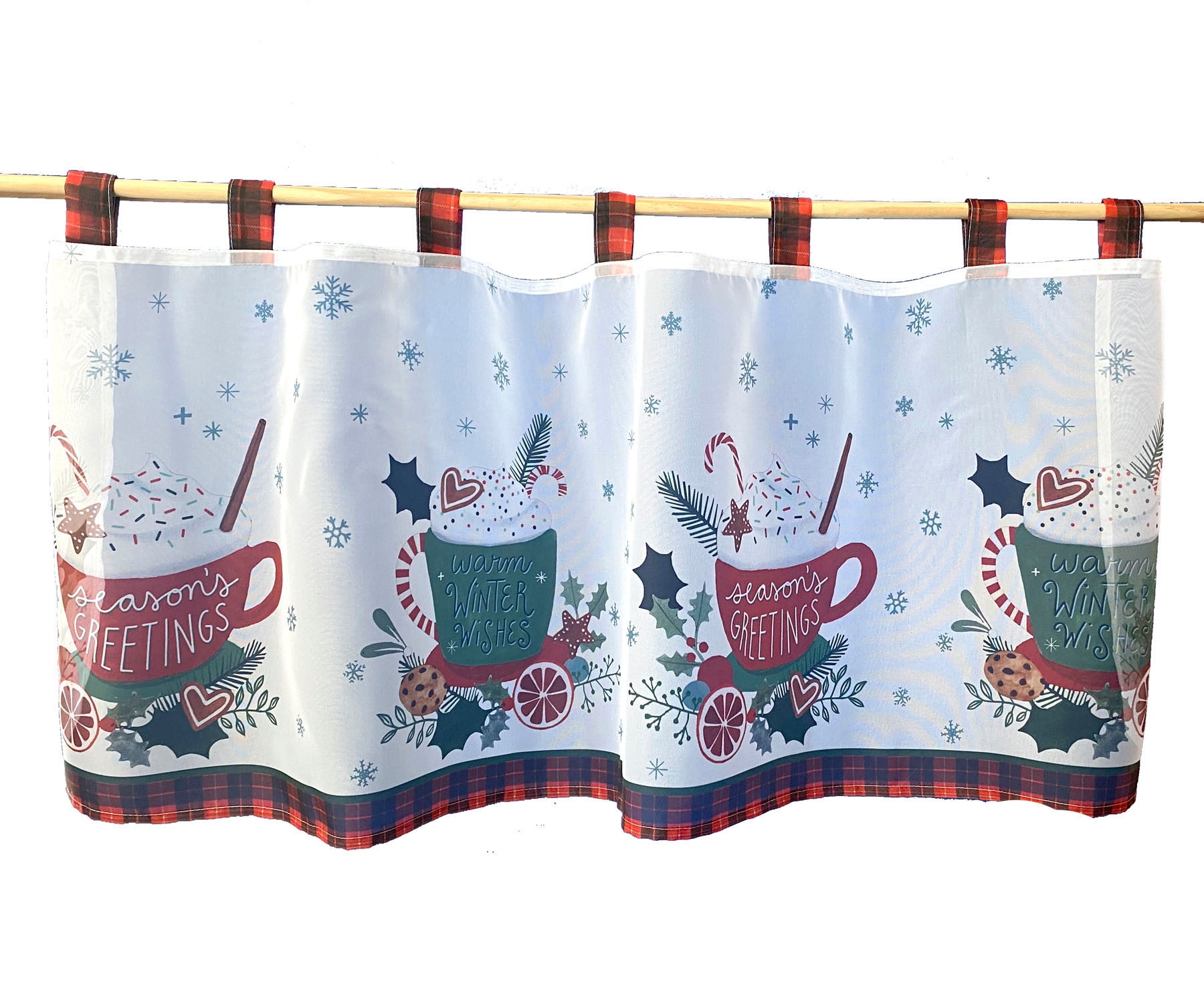 Weckbrodt Scheibengardine "Seasons Greetings" Schlaufen 1 Stk. tlg. Bistro, günstig online kaufen