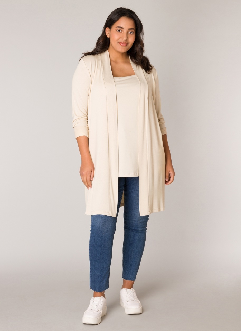 Base Level Curvy Longstrickjacke "Ayla Long", Figurumspielende, weiche Stri günstig online kaufen