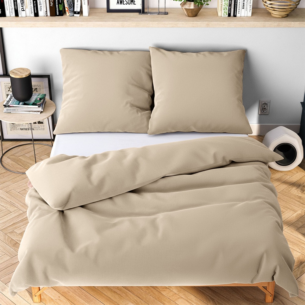 Bettwäsche WOLKENFELDbeige, Microfaser, Obermaterial: 100% Polyester, Bettwäsche, "Allergiker Bettwäsche, unfassbar weich", 135x200 cm, 155x220 &