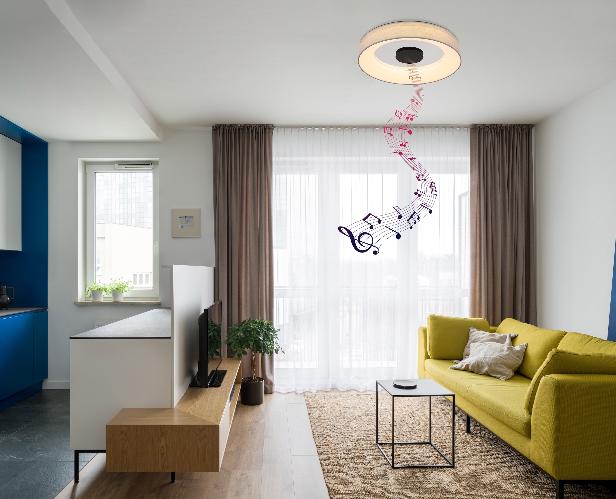 GLOBO LIGHTING LED Deckenleuchte »TERPSA«, Leuchtmittel LED-Modul | LED fest integriert, Deckenlampe/rund/Wohnzimmer/Schlafzimmer/elegant