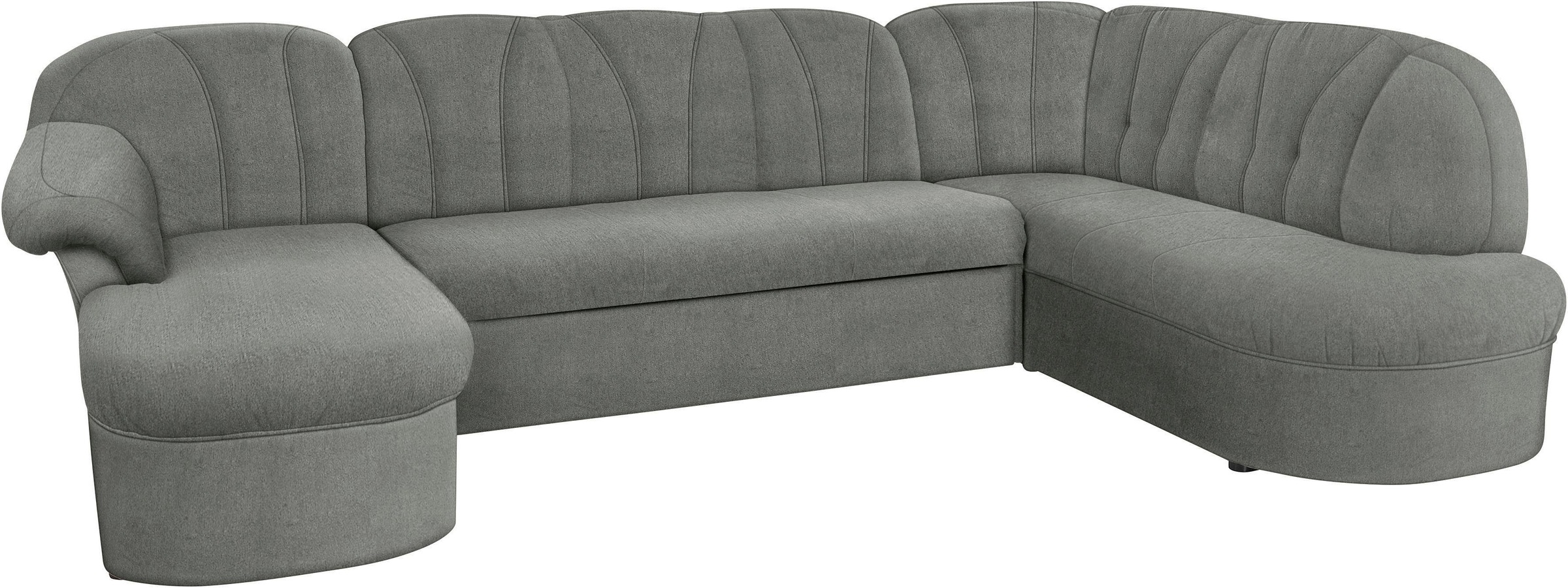 DOMO collection Wohnlandschaft "Pegnitz, zeitlos&modern, elegante Rückensteppung, Breite 292cm, U-Form" wahlweise mit Bettfunktion