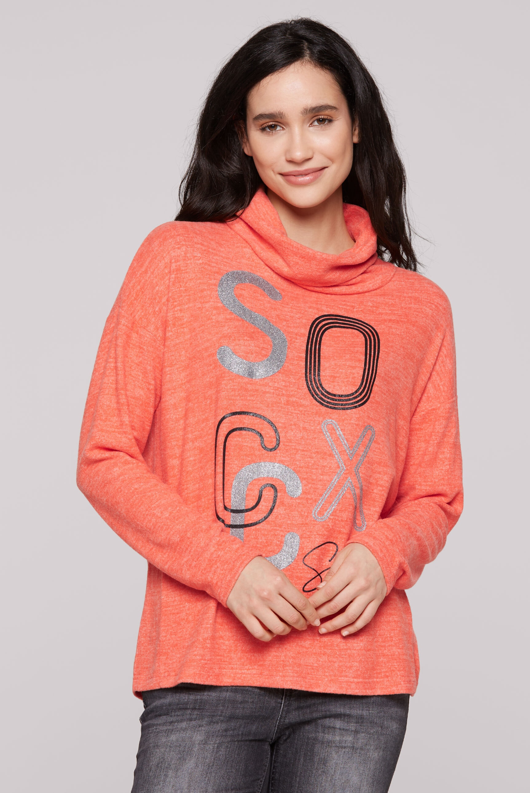 SOCCX Rollkragenpullover, aus Feinstrick