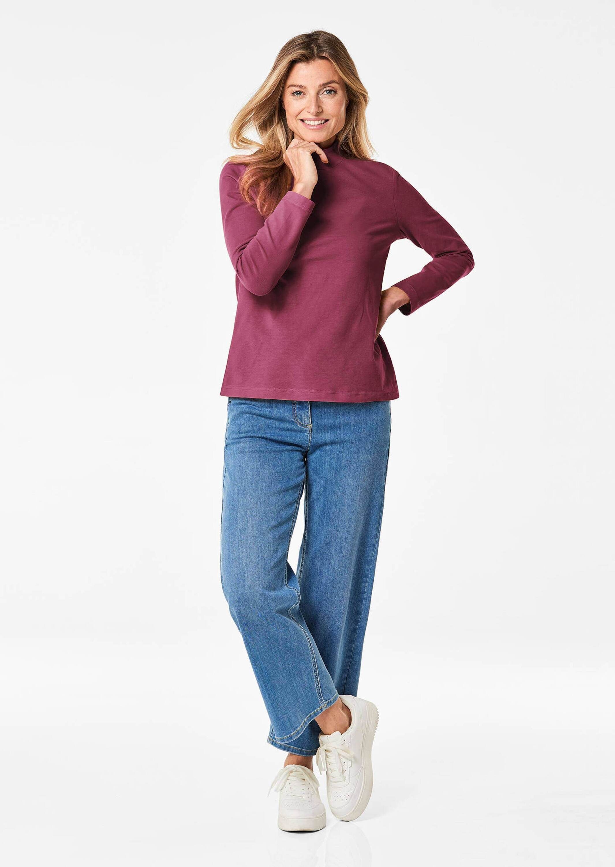 GOLDNER Longpullover "Stehkragenshirt mit Langarm" günstig online kaufen