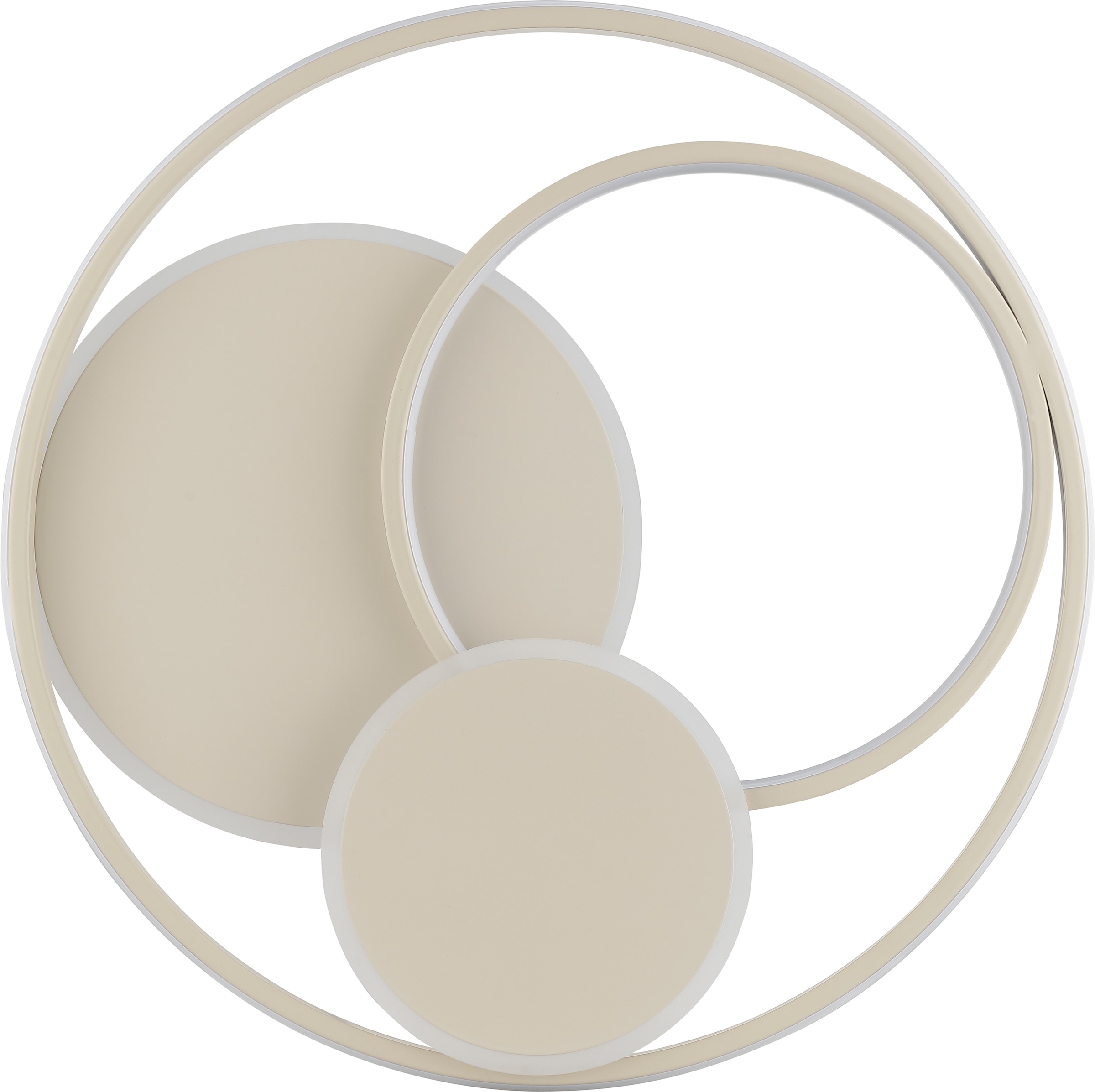 Brilliant LED Deckenleuchte »Runda« LED-Modul 1 Stk. warmweiß - kaltweiß Ø 50 cm, 5200 lm, CCT 3000-6500 K, dimmbar, Metall/Silikon, beige