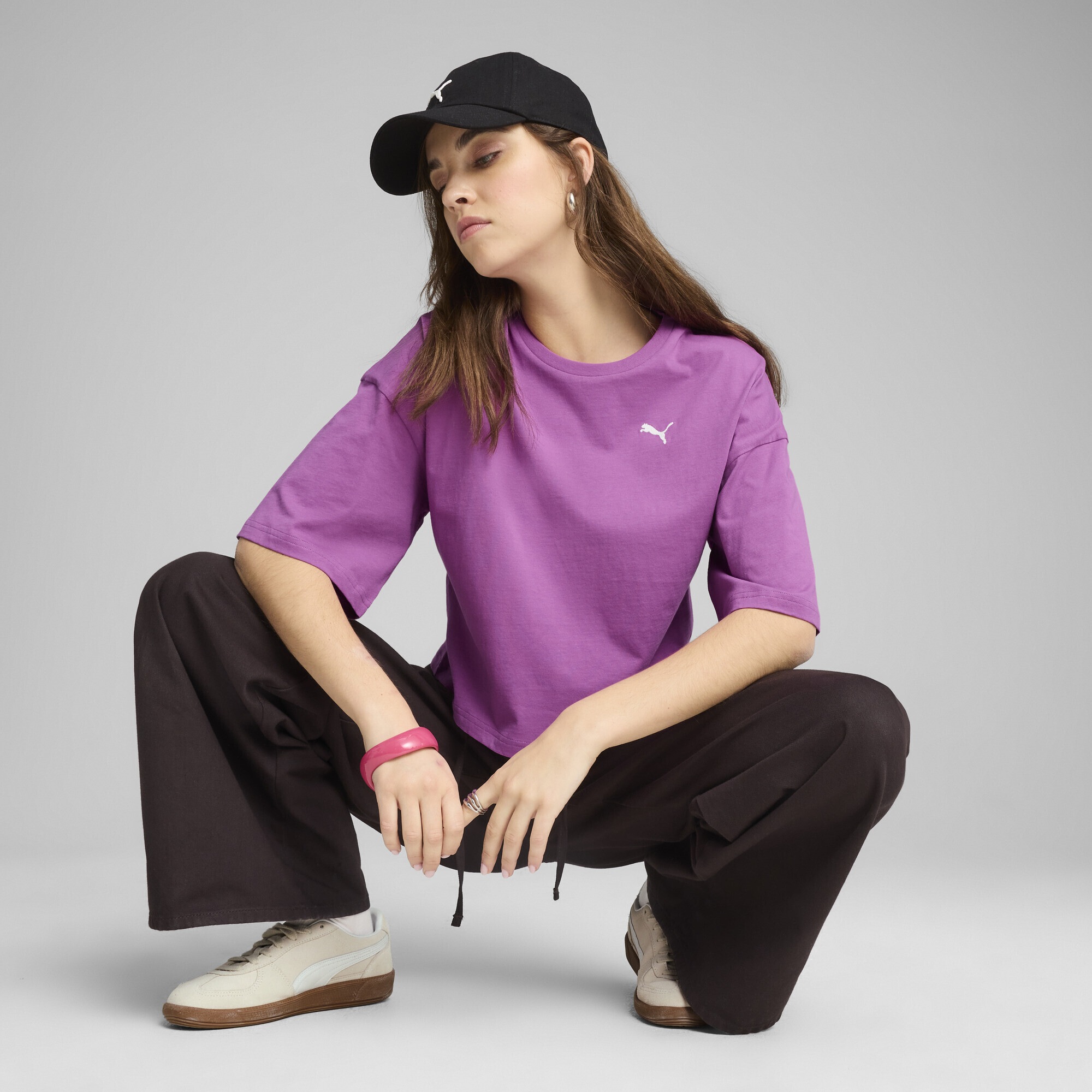 PUMA T-Shirt »WARDROBE ESS Kurzes Oversized-T-Shirt Damen«