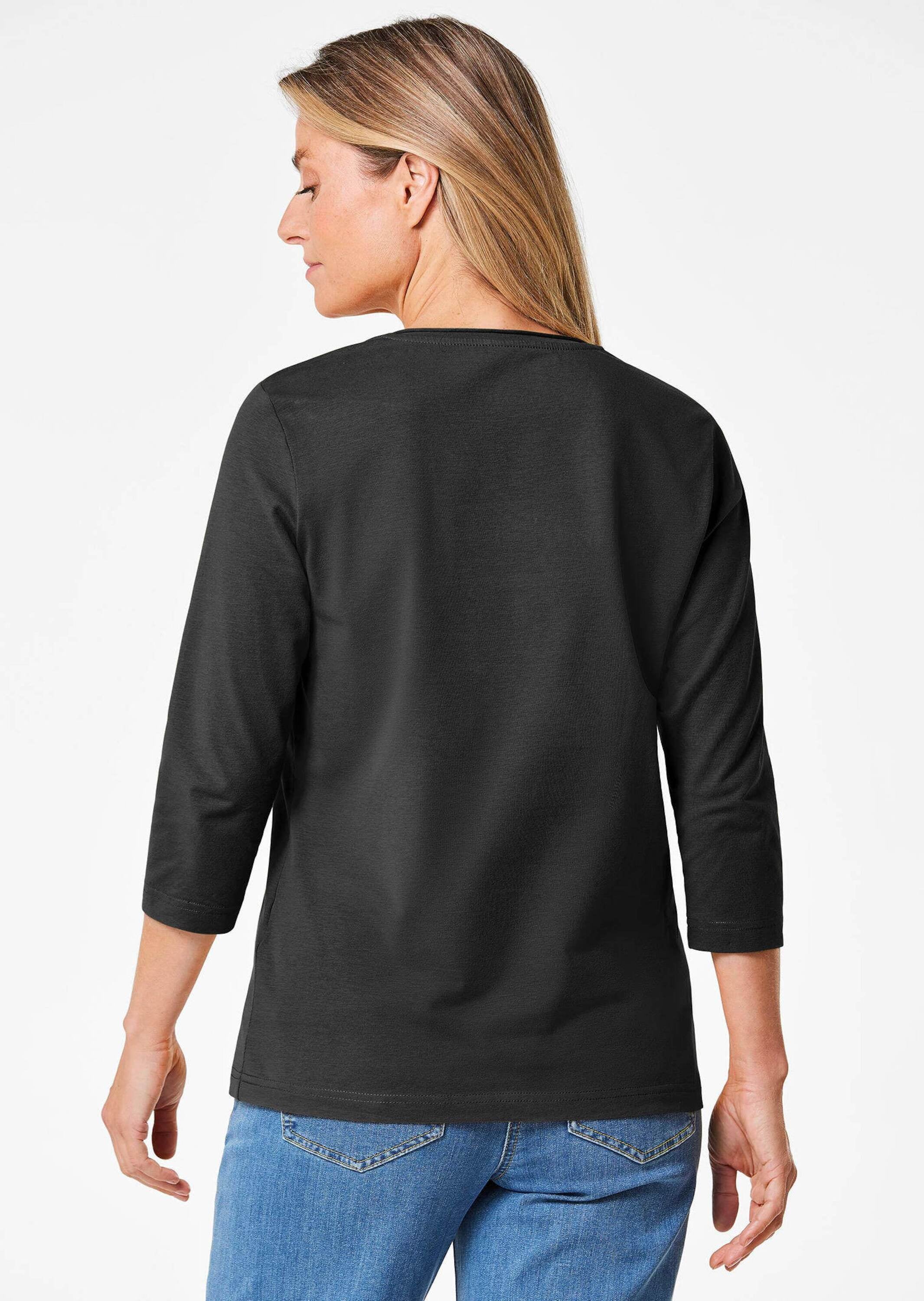 GOLDNER Kurzarmshirt »Shirt Shirt mit V-Ausschnitt«