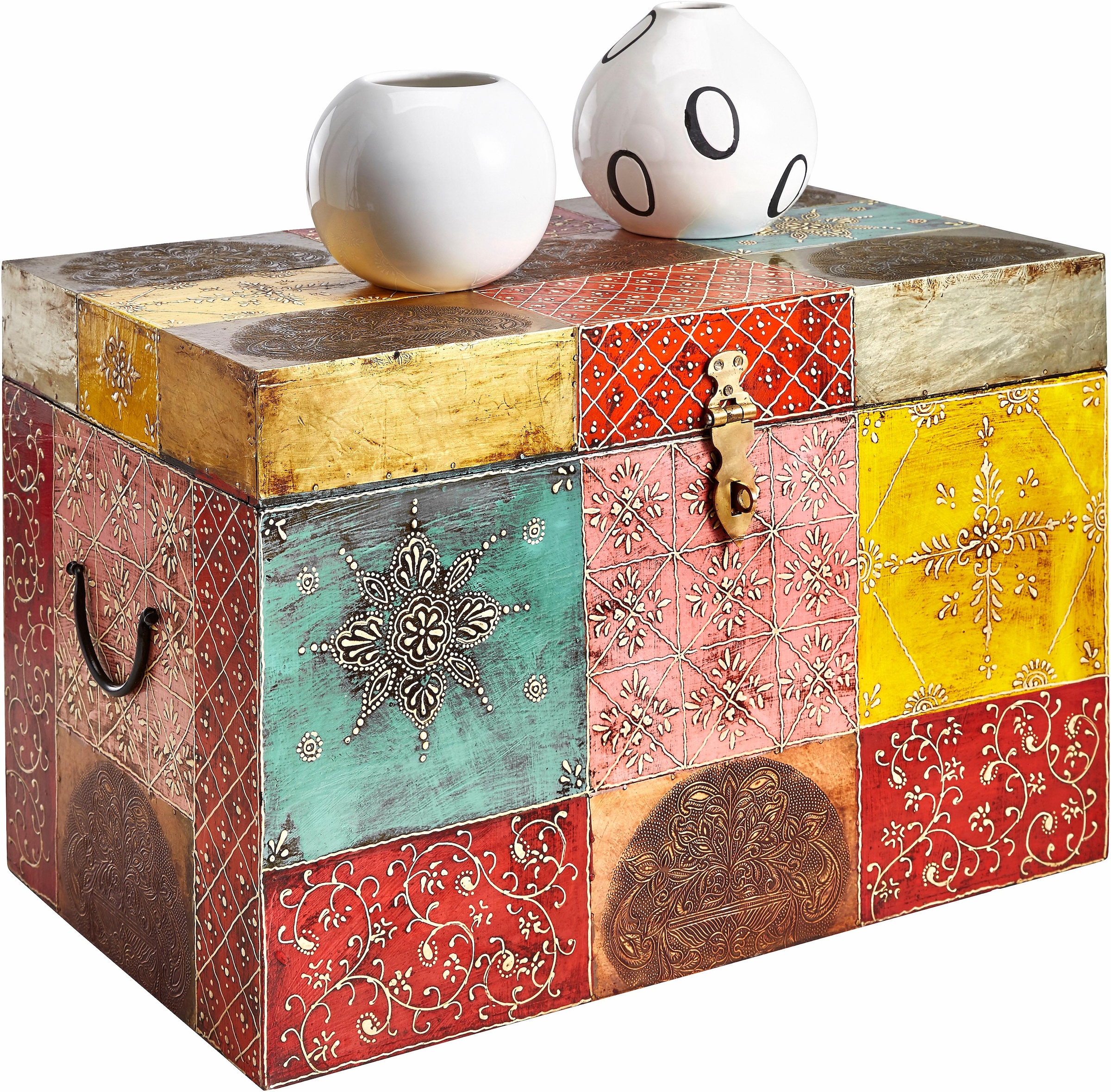 OTTO home Truhe "Vivek" handbemalt, mit Metallverschluss günstig online kaufen