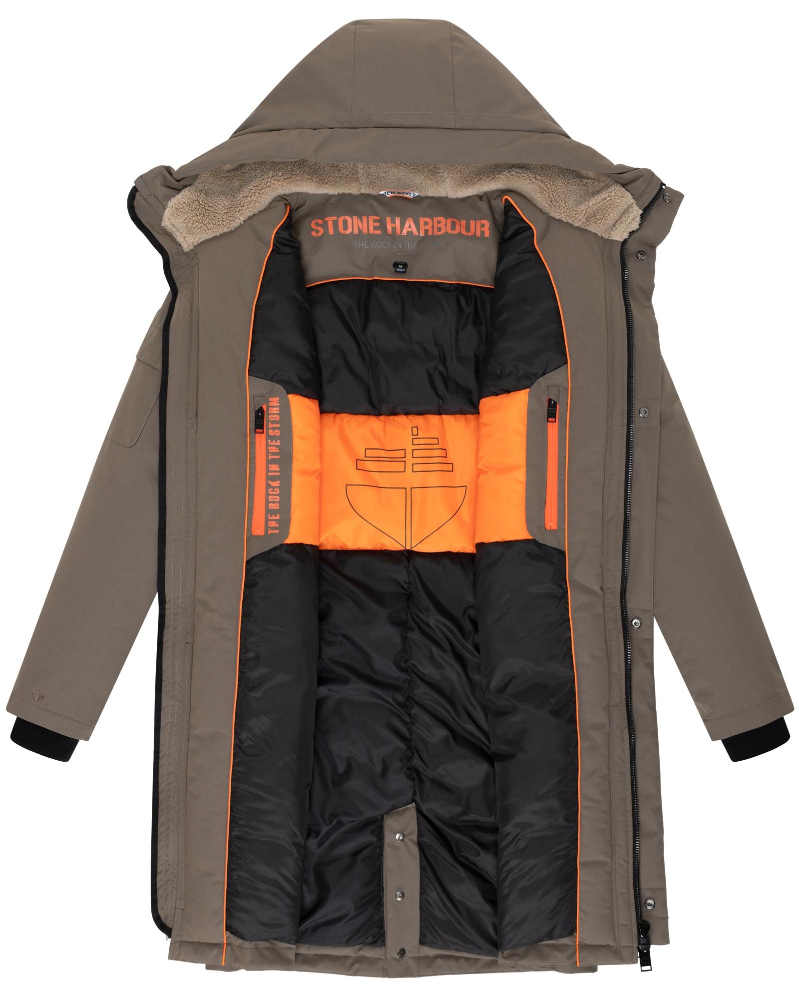 Stone Harbour Wintermantel »Cyriaan XX«, Langer Herren Winterparka mit großen Eingrifftaschen