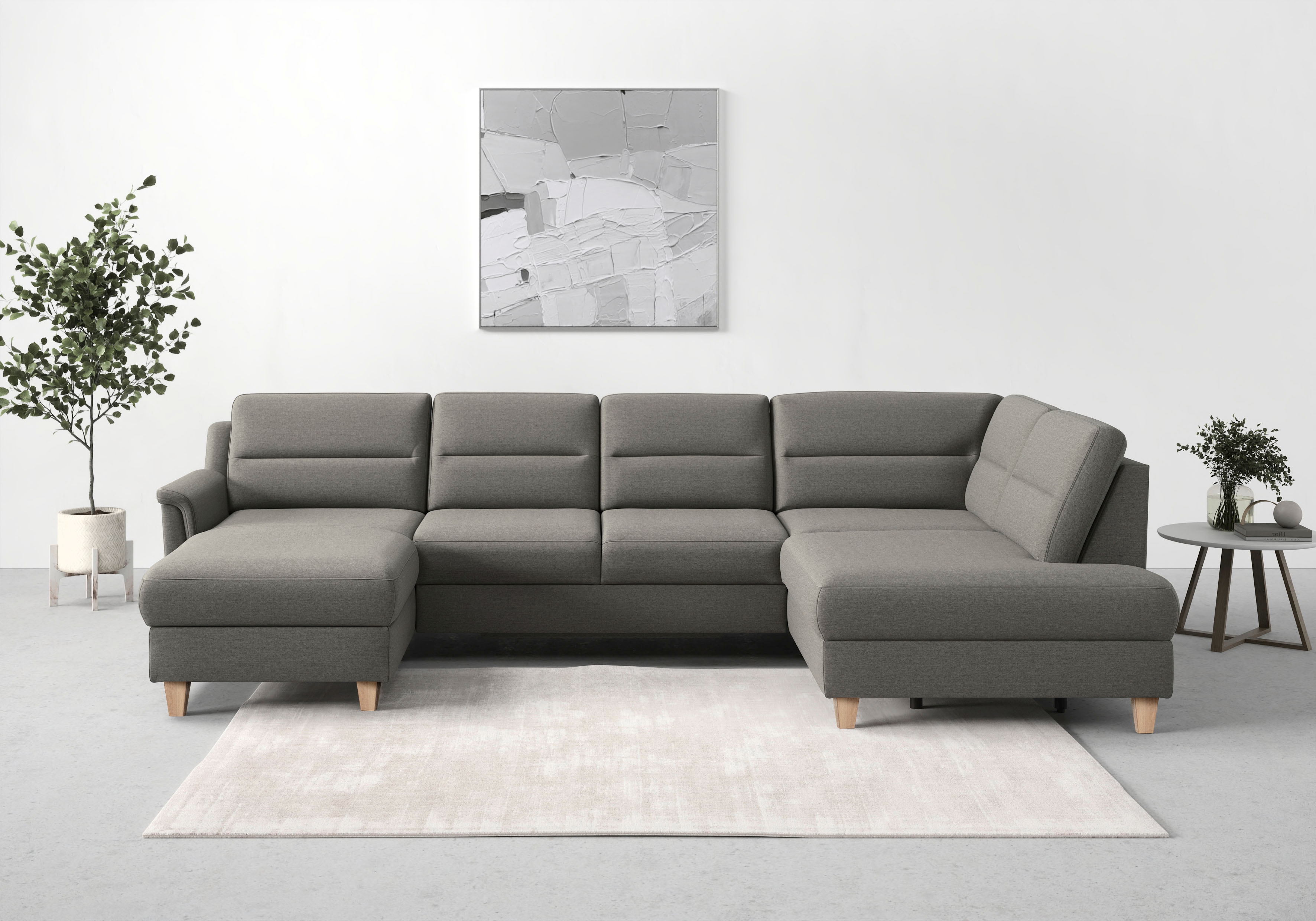 sit&more Wohnlandschaft "Farö U-Form" inklusive Federkern, wahlweise mit Schlaffunktion und Bettkasten