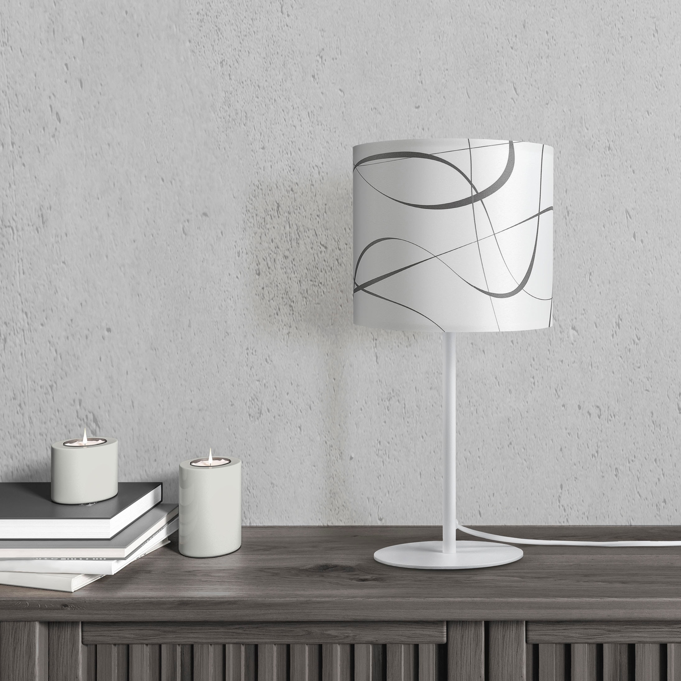 Paco Home Tischleuchte »Luca Tribal«, Leuchtmittel E14 | ohne Leuchtmittel, Schirm Retro Nacht Schlafzimmer Modern Uni Mit Muster E14