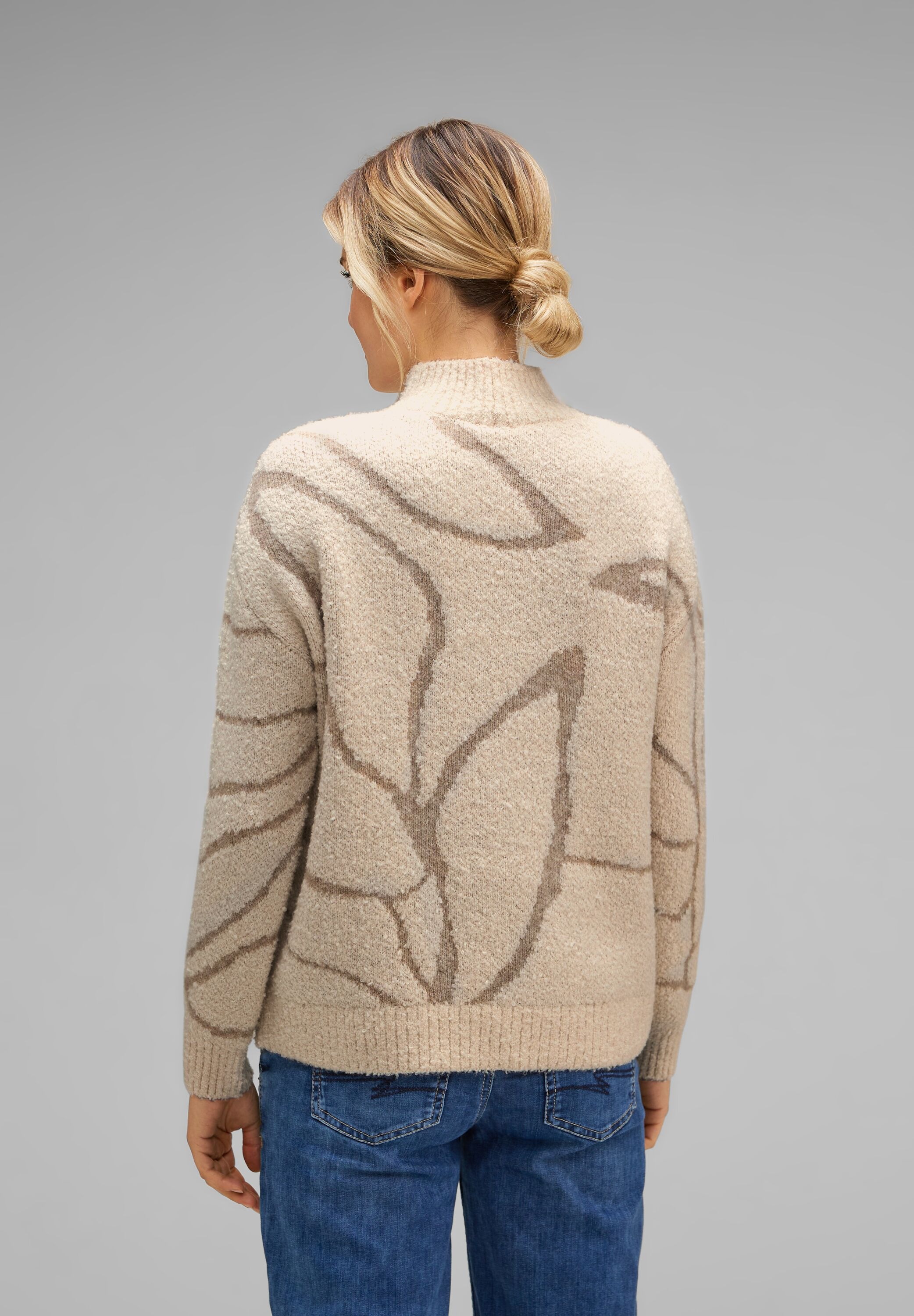 STREET ONE Strickpullover "Boucle Dessin Sweater", mit Stehkragen günstig online kaufen