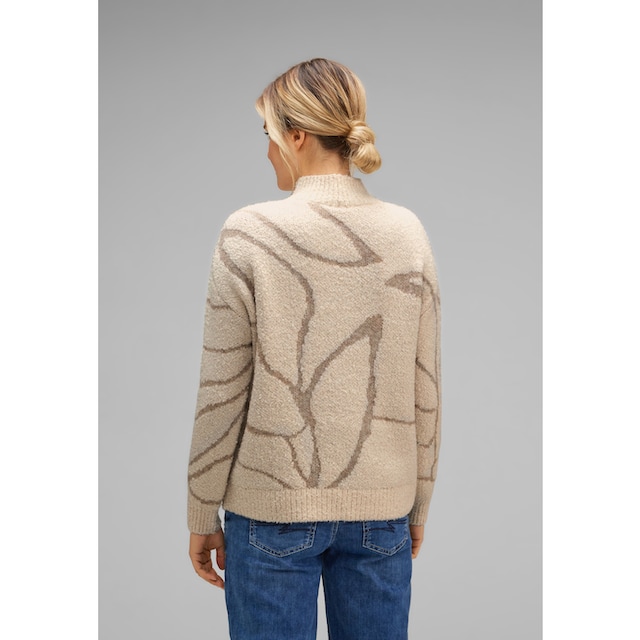 STREET ONE Strickpullover »Boucle Dessin Sweater«, mit Stehkragen bestellen  | BAUR