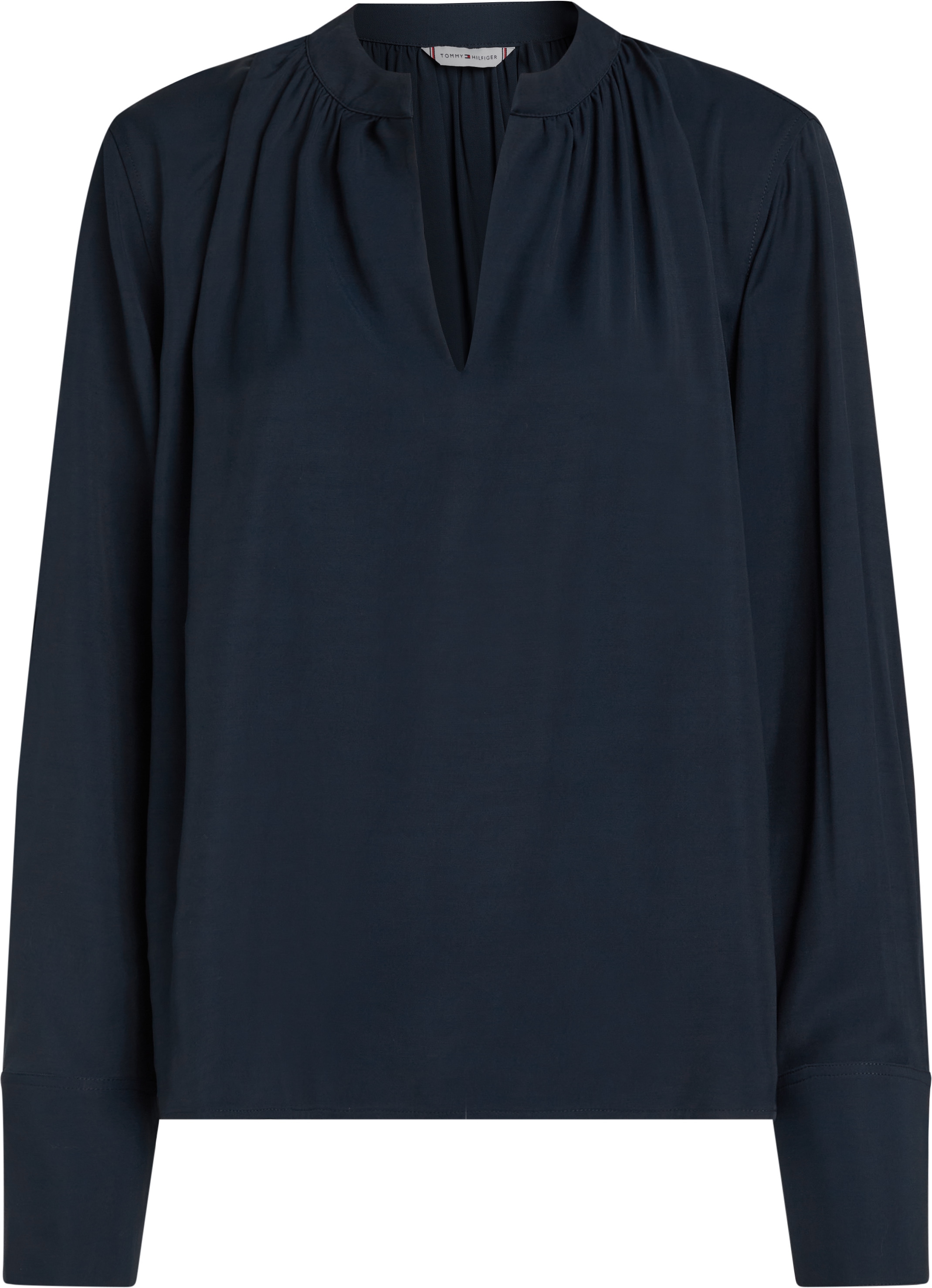 Tommy Hilfiger Curve Klassische Bluse »CRV SOFT VIS V NECK LS BLOUSE«, in Großen Größen, V-Ausschnitt