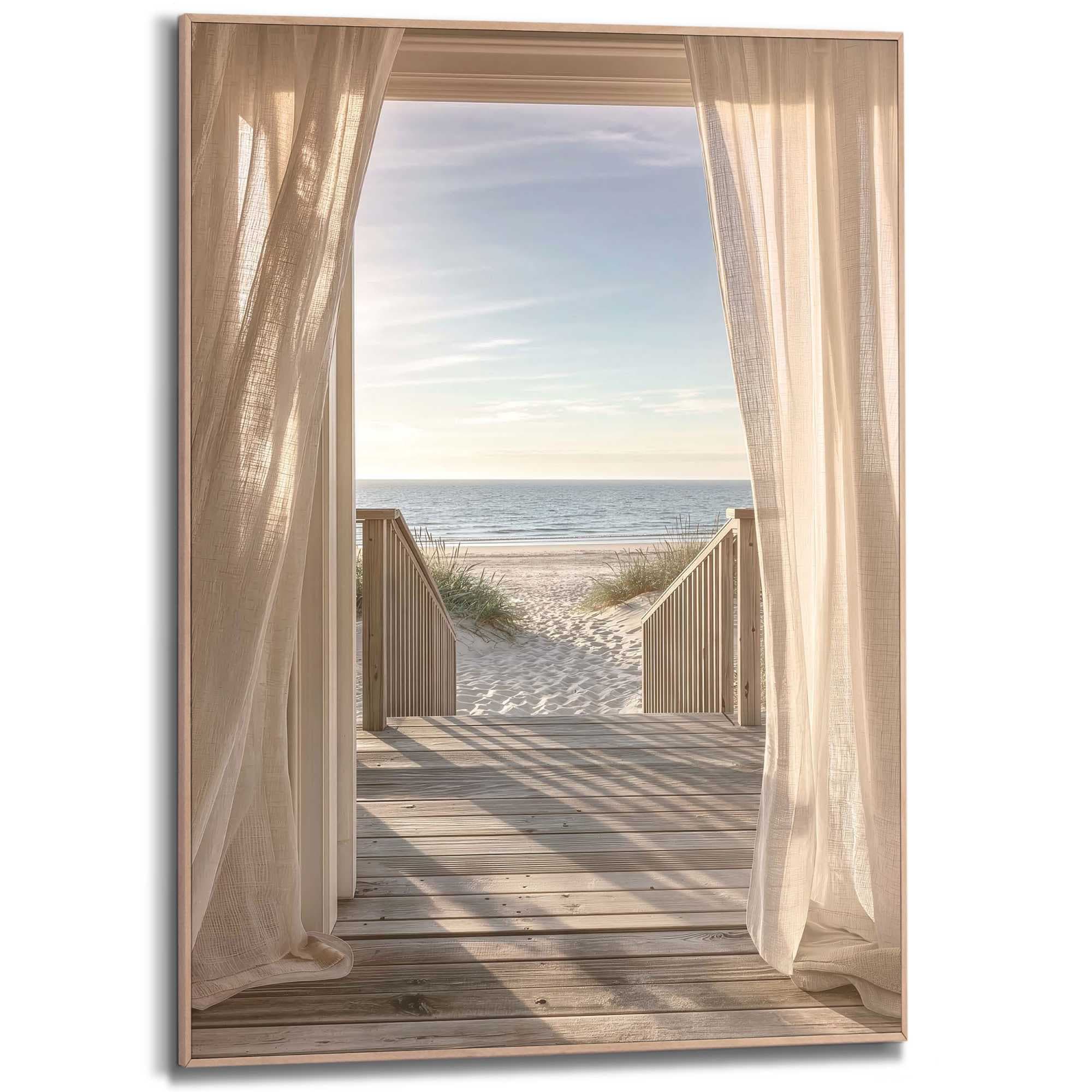 Reinders! Bild mit Rahmen »Strandweg« Landschaften 1 Stk. tlg. Hobbyraum - Beige - MDF - Strand - 50x70 cm