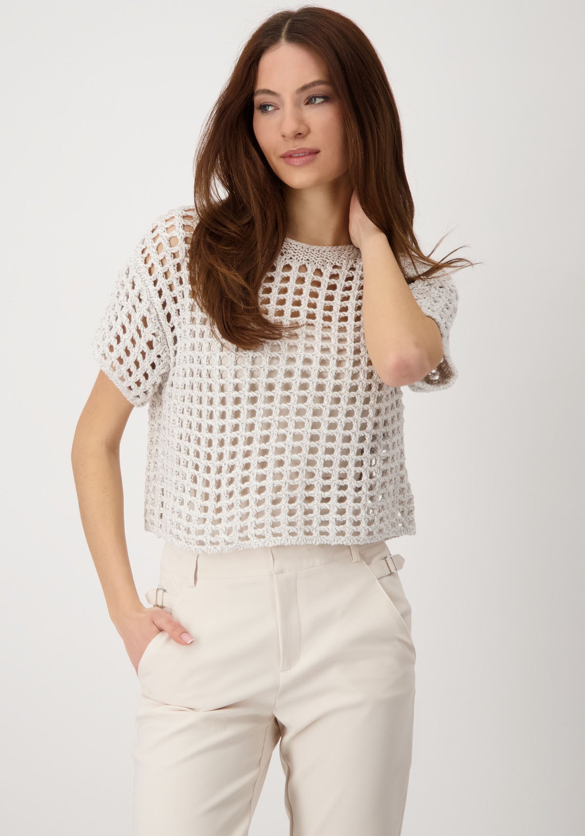 Monari Strickpullover, aus Ajourstrick günstig online kaufen