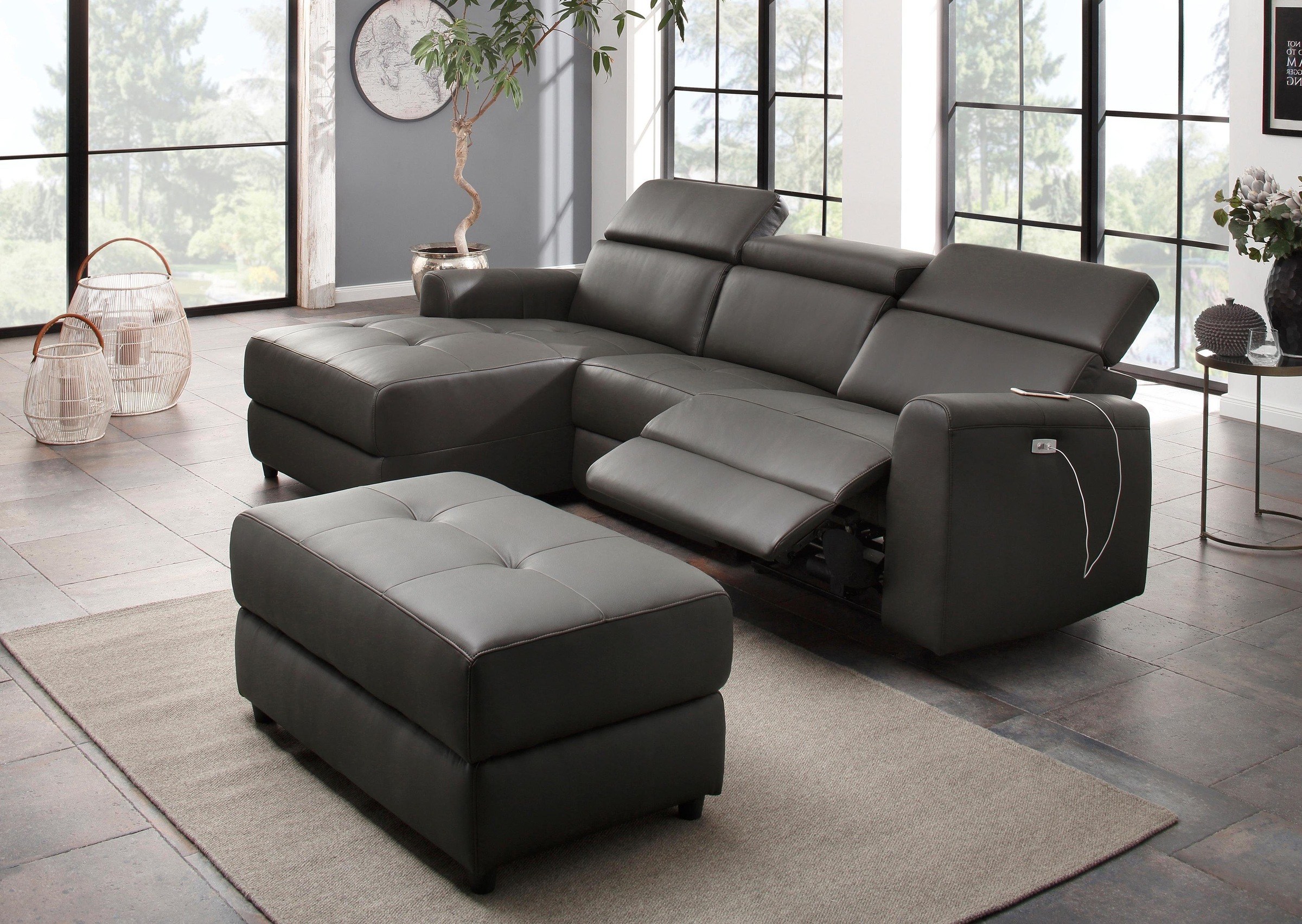 Home affaire Ecksofa »Sentrano, L-Form,«, 275 cm, man. o. elektr. Relaxfunktion und USB/Kopfverstellung