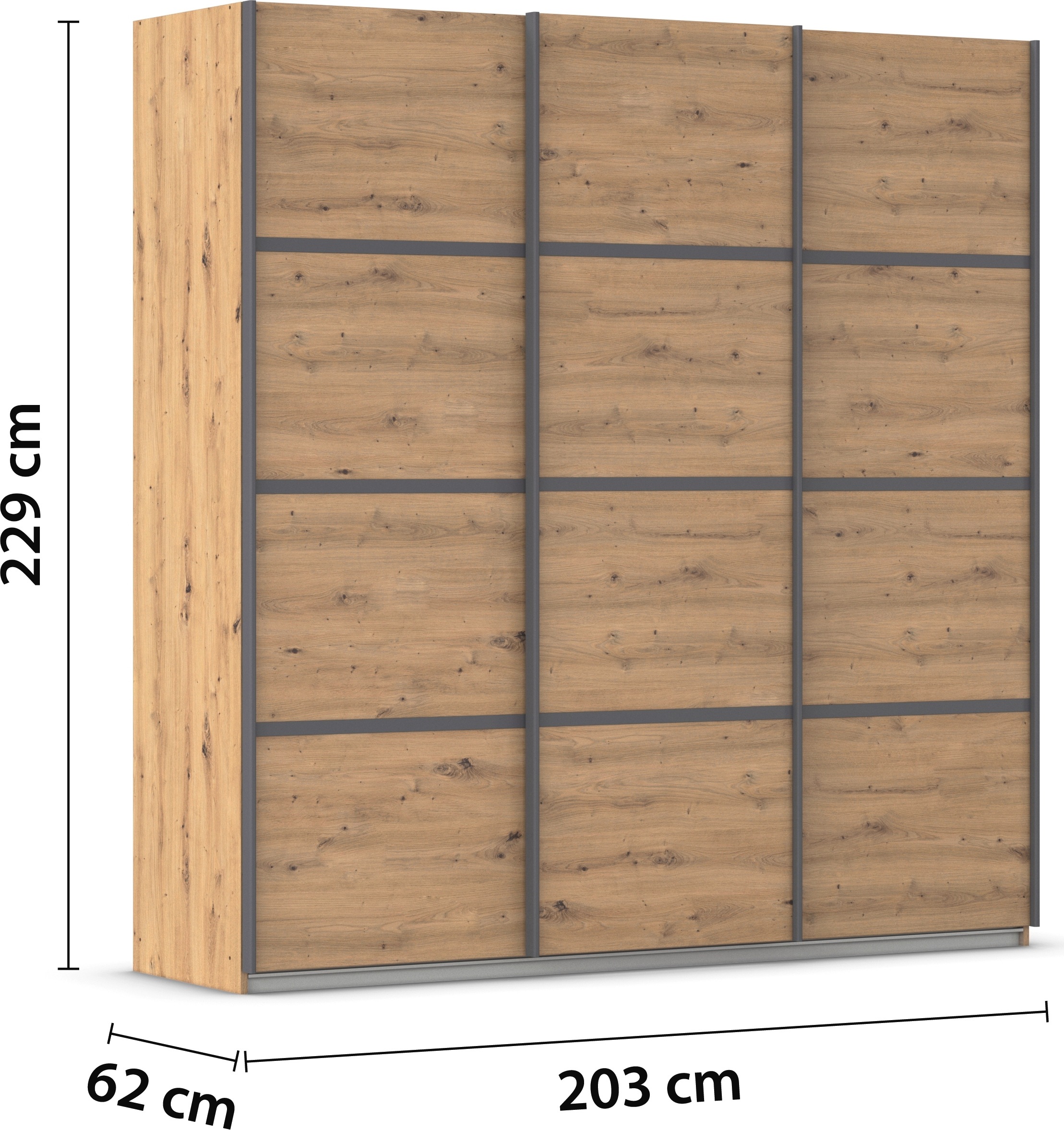 rauch Kleiderschrank »Schwebetürenschrank Garderobe Schrank TOP ANGEBOT Avola«, (in 3 verschiedenen Ausstattungen BASIC/CLASSIC/PREMIUM), mit eleganten Zierleisten in Chrom, Schwarz oder Weiß MADE IN GERMANY