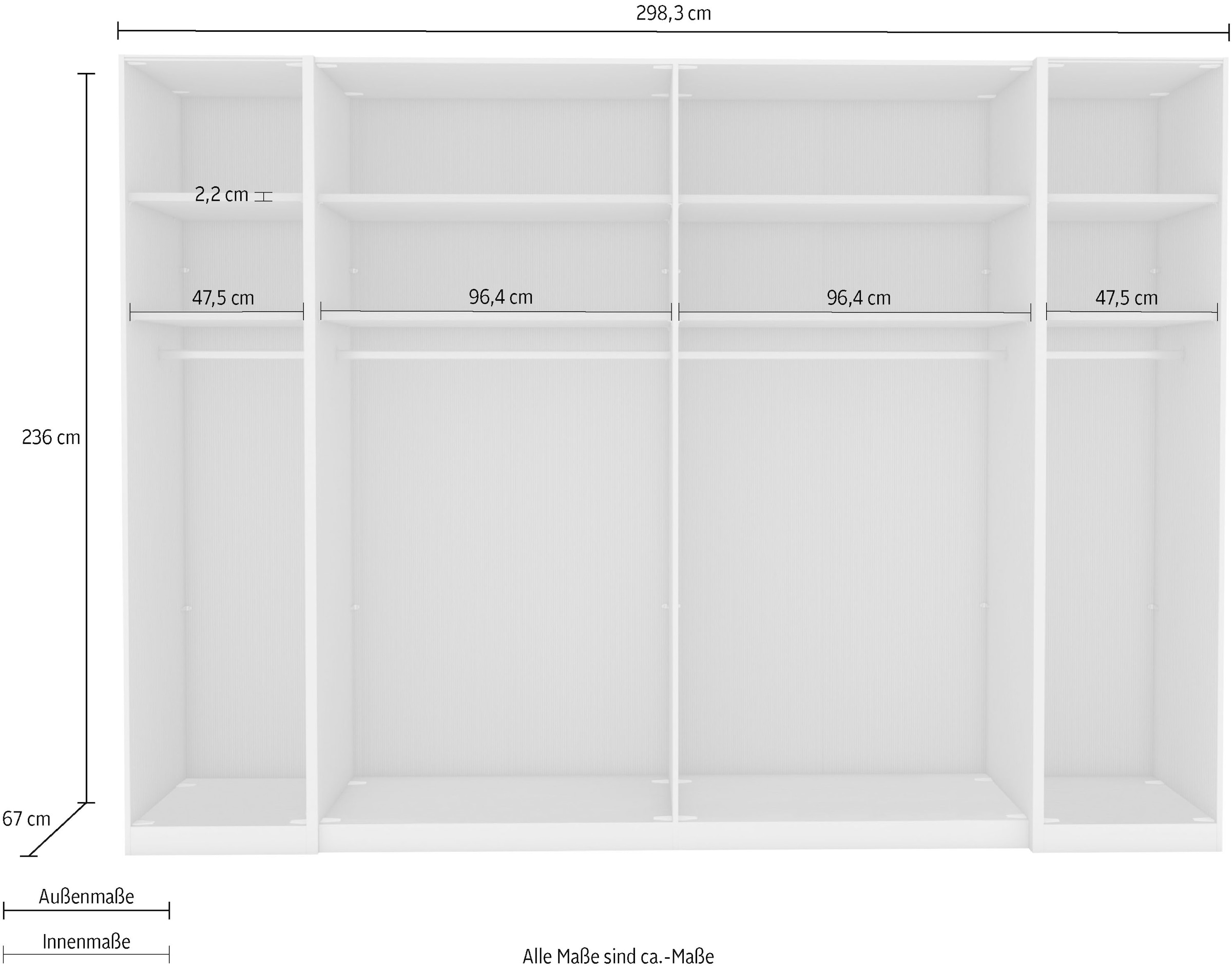 WIEMANN Dreh-/Schwebetürenschrank »Nizza«, mit Glasfront