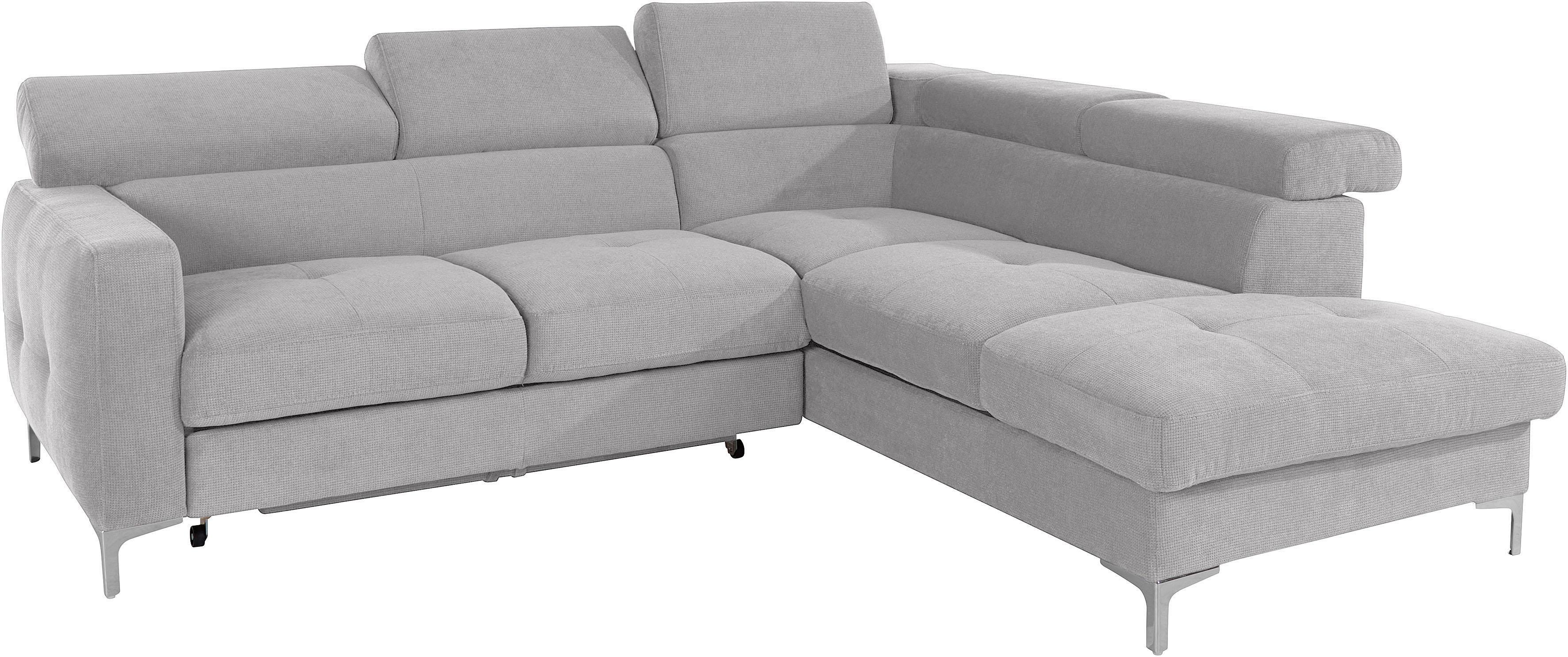 COTTA Ecksofa "Sammy L-Form" mit Kopfteilverstellung, wahlweise mit Schlaffunktion & Bettkasten