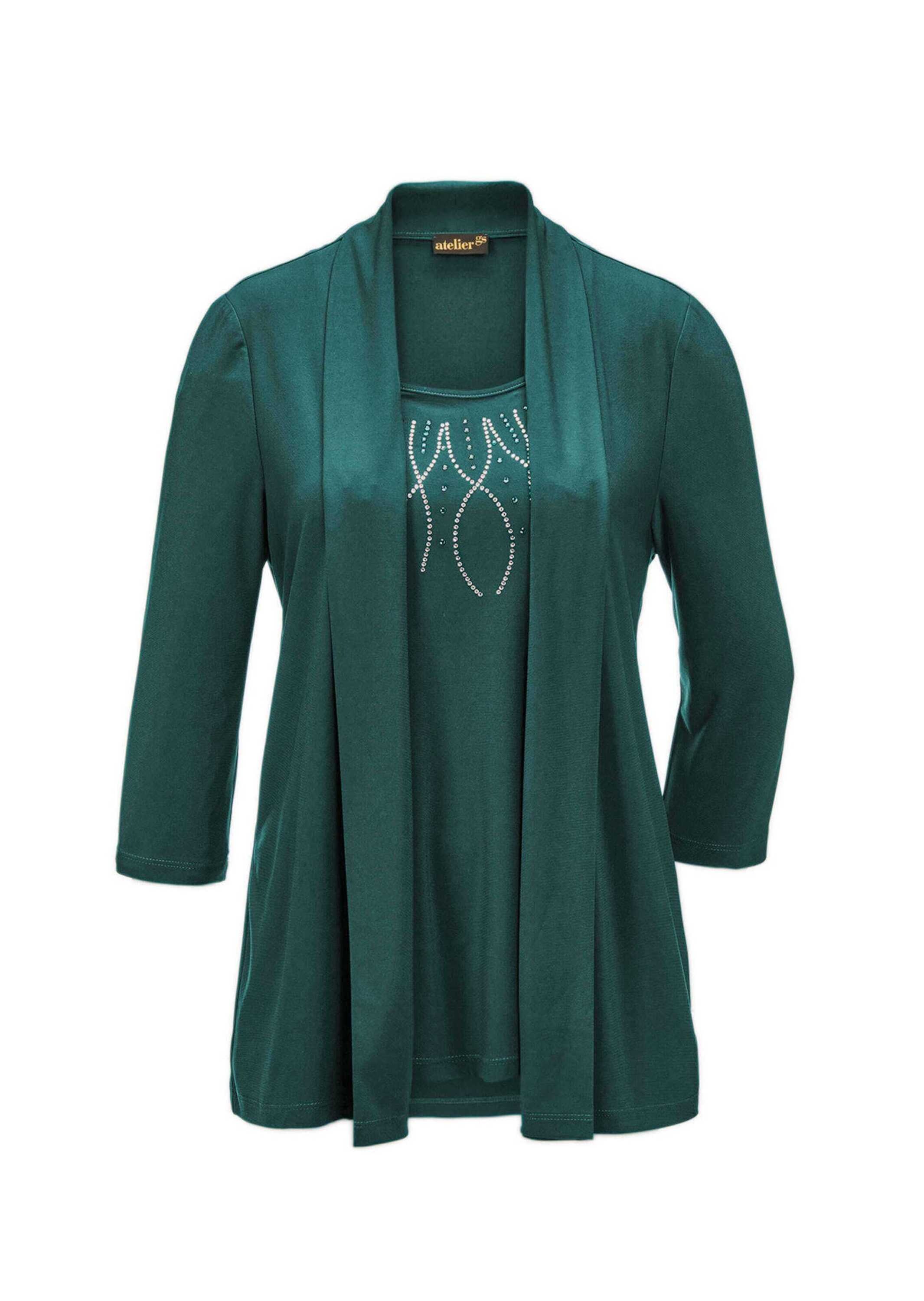 GOLDNER 3/4-Arm-Shirt "Kurzgröße Shirt in Setoptik mit Applikation" günstig online kaufen