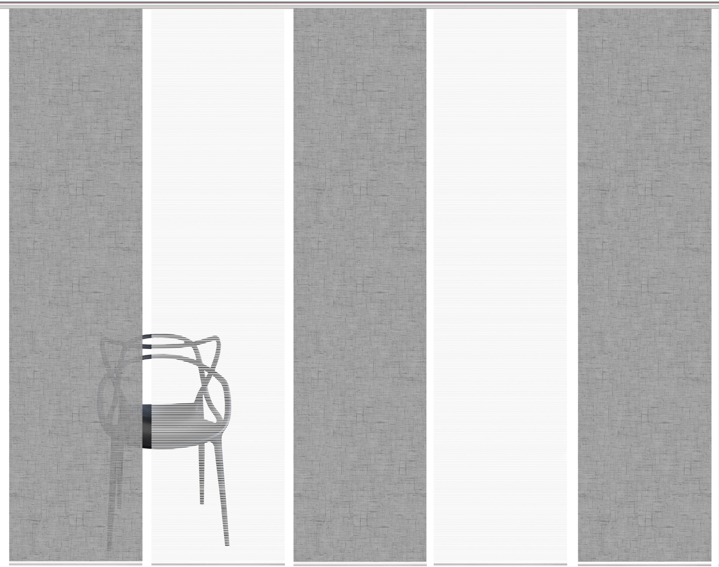 Vision S Schiebegardine "PIVE 5er SET" Paneelwagen 5 Stk. tlg. Schiebevorha günstig online kaufen