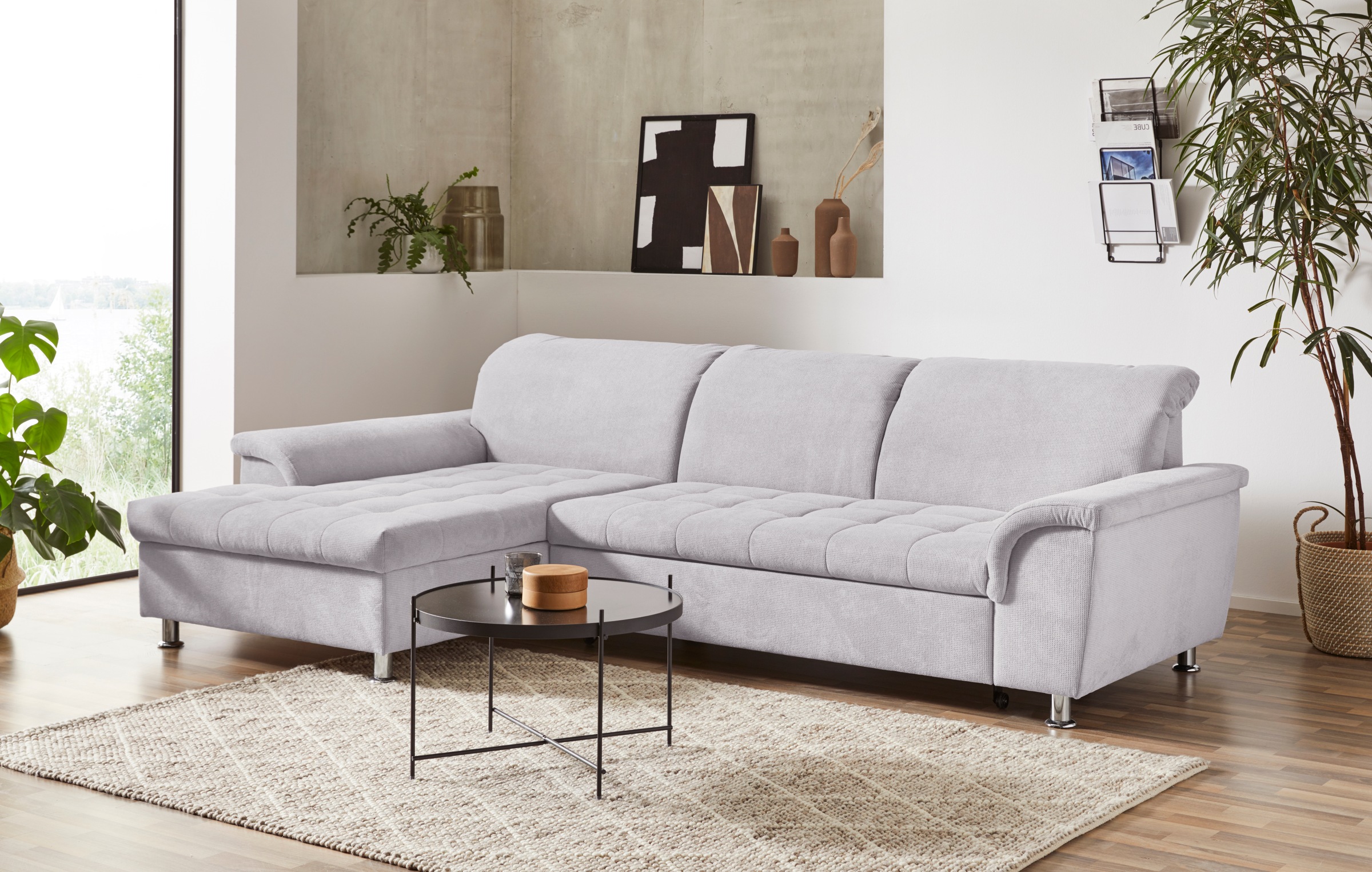 DOMO collection Ecksofa "Franzi, zeitlos und elegant, moderne Sitzheftung, günstig online kaufen
