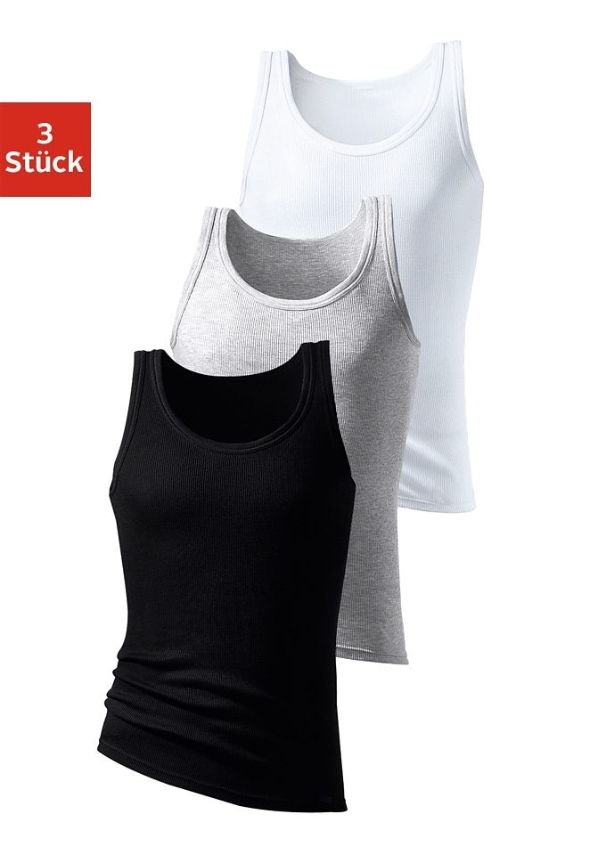 H.I.S Unterhemd "Doppelripp Tanktop" Packung, 3 Stk. aus weicher Baumwollqualität