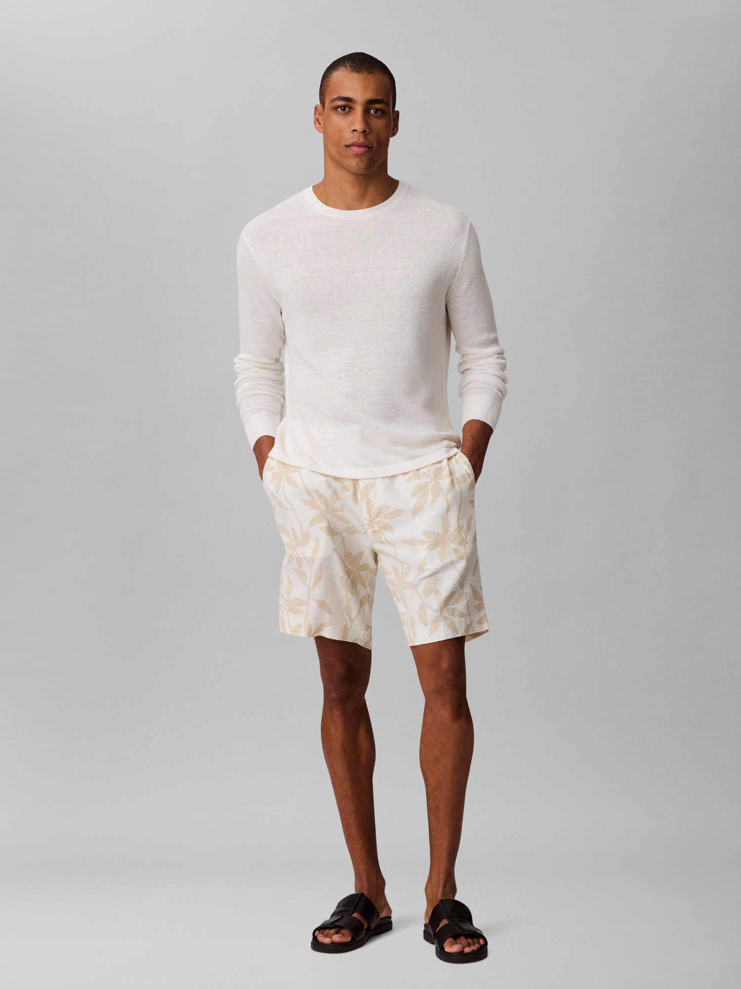 Calvin Klein Shorts »LINEN AOP PULL ON SHORT«, Mit elastischem Bund