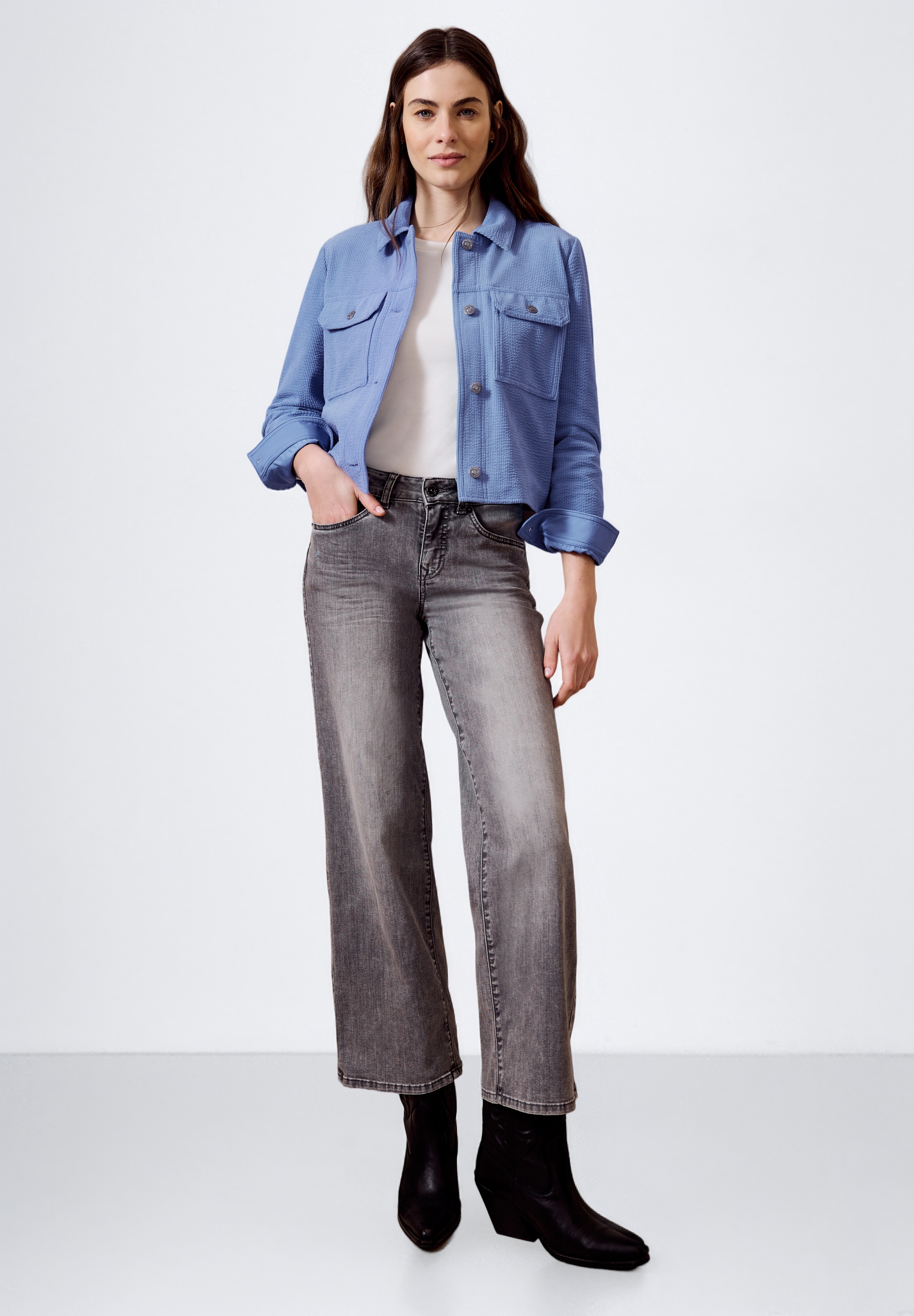 STREET ONE STUDIO Kurzjacke ohne Kapuze in Cord-Optik