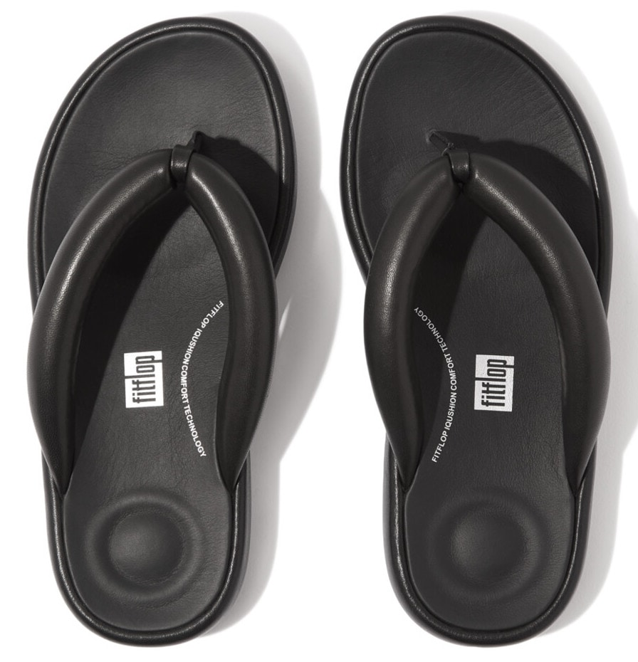 Fitflop Zehentrenner »IQUSHION D-LUXE PADDED LEATHER FLIP-FLOPS«, Sommerschuh, Schlappen mit weichem Zehensteg