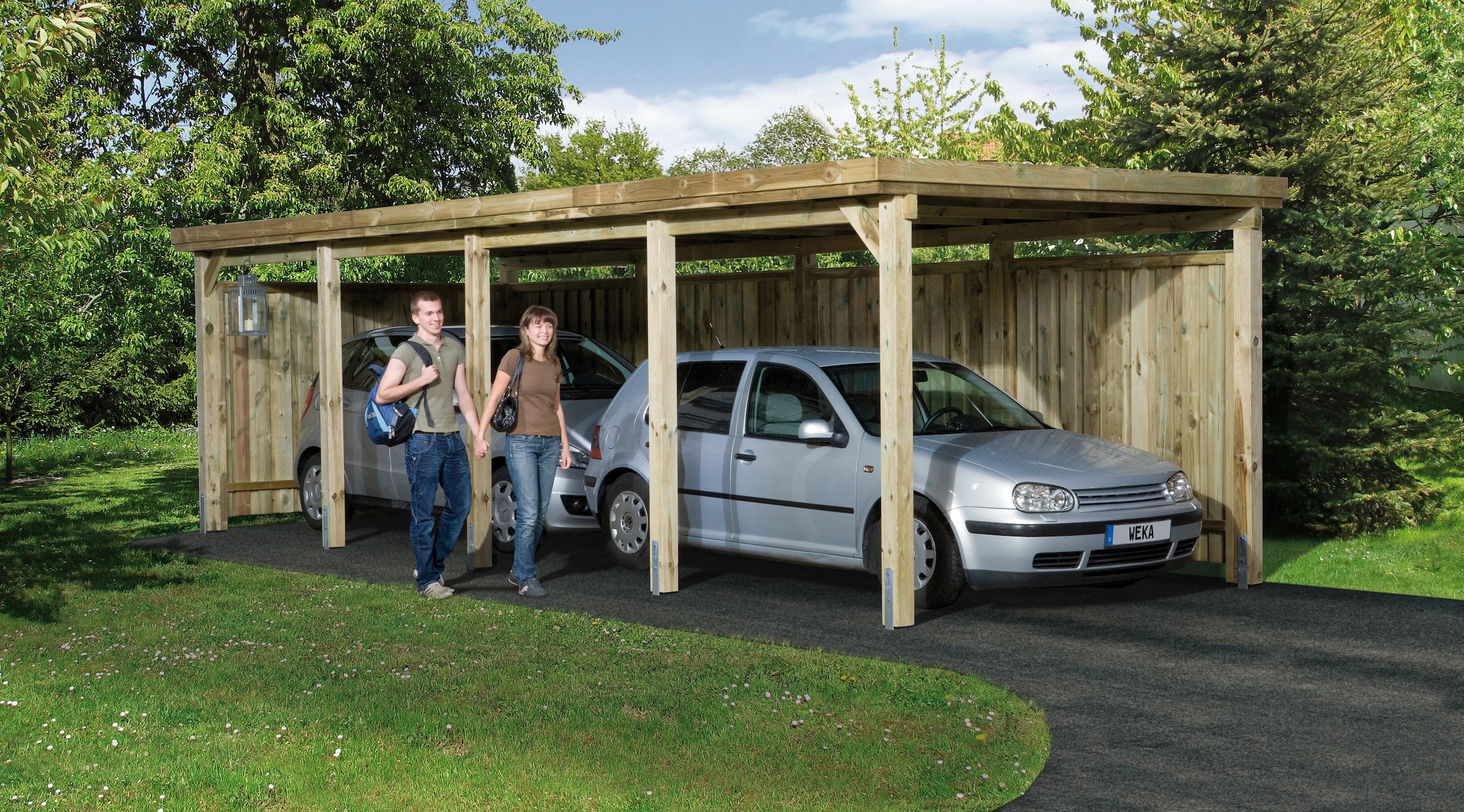 weka Einzelcarport "Gr. 3", Holz, 270 cm, braun