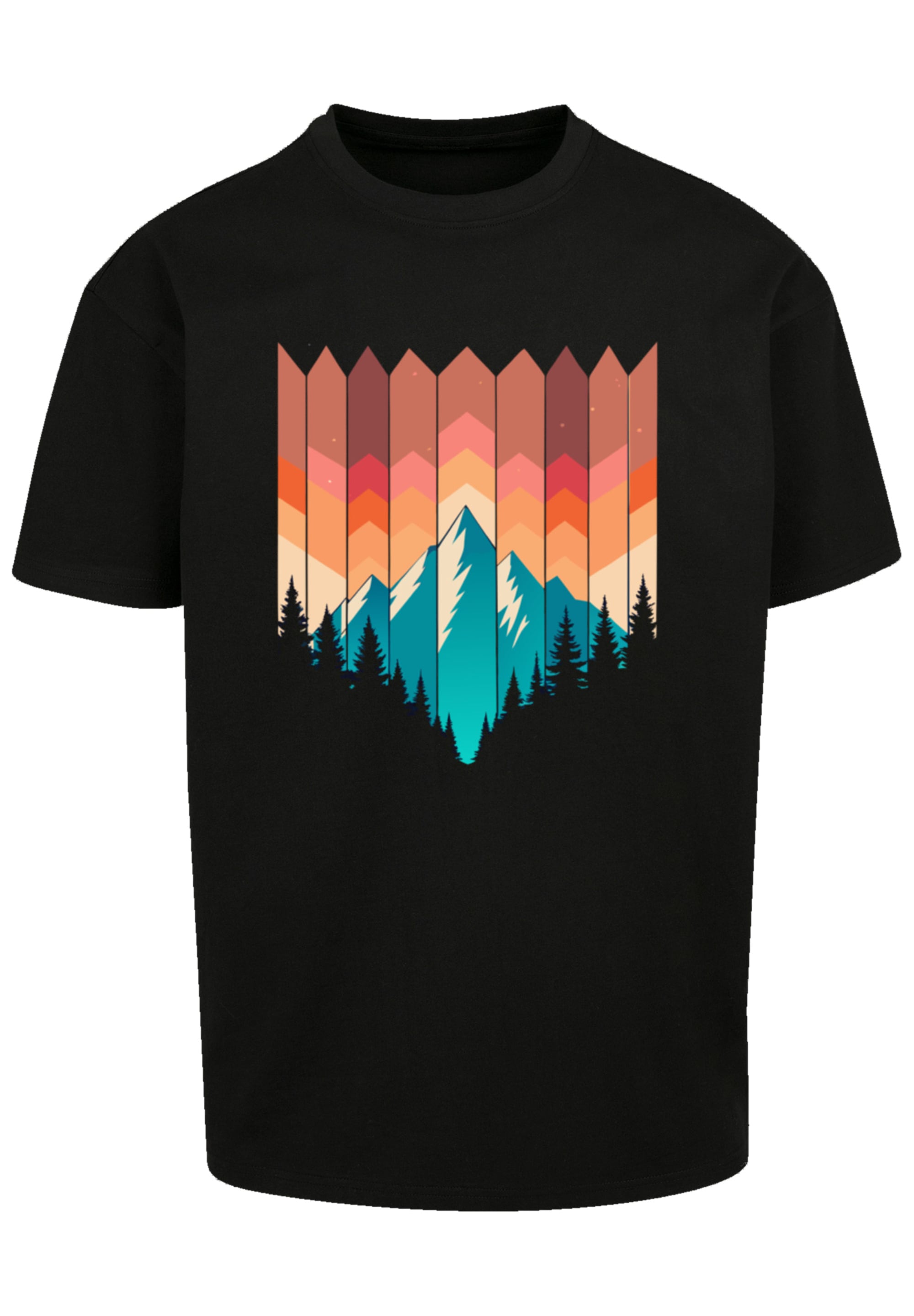 F4NT4STIC T-Shirt »Berg Sonnenuntergang Geometrisch«, Premium Qualität