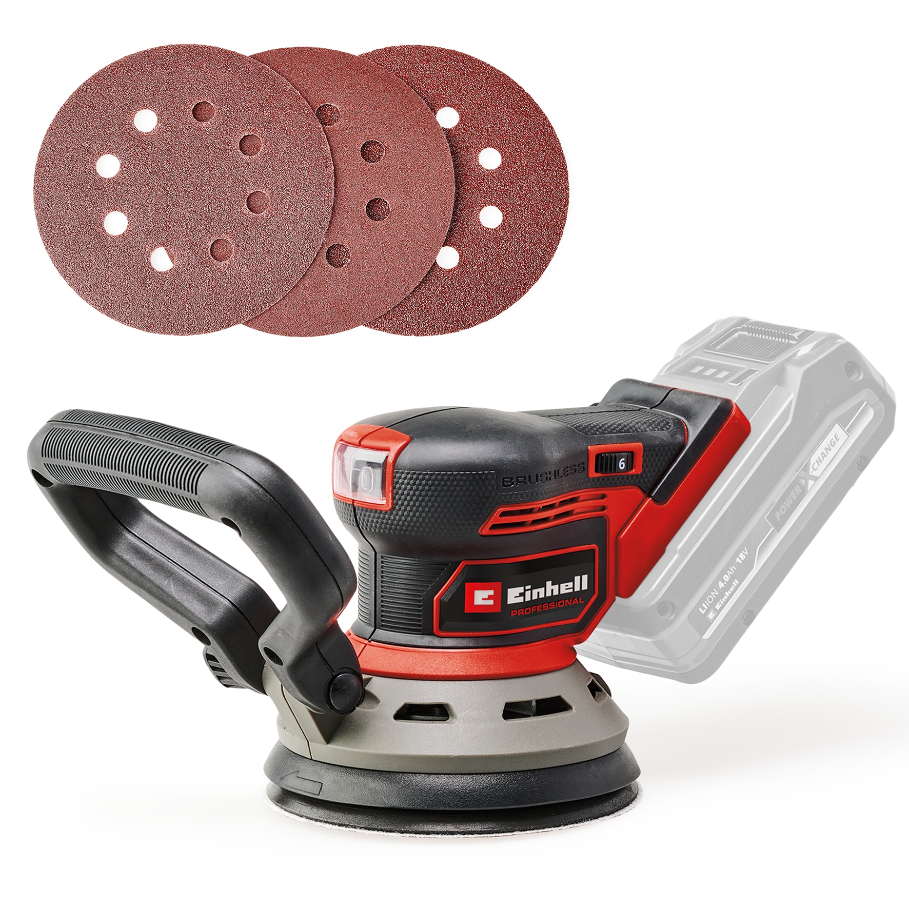 Einhell Akku-Exzenterschleifer "TP-RS 18/32 Li Bl -Solo" Set, 4 Stk. tlg. Einhell Professional, ohne Akku und Ladegerät
