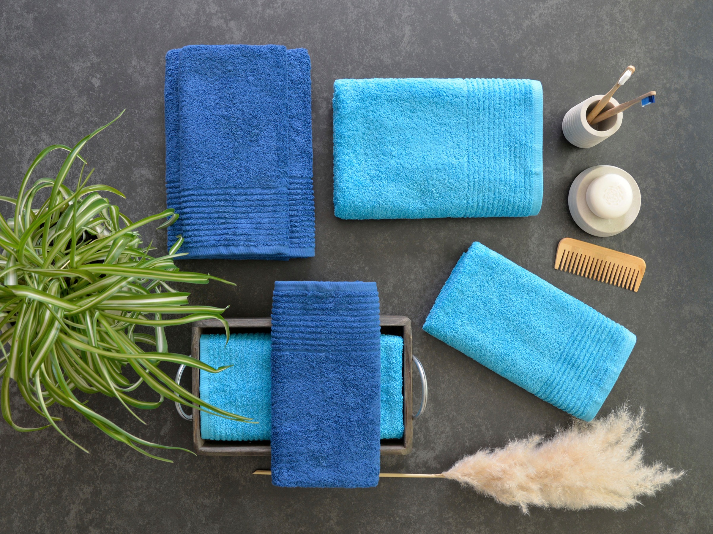 Dyckhoff Handtuch Set "Brillant" Set 6 Stk. Walkfrottee mit Streifenbordüre günstig online kaufen