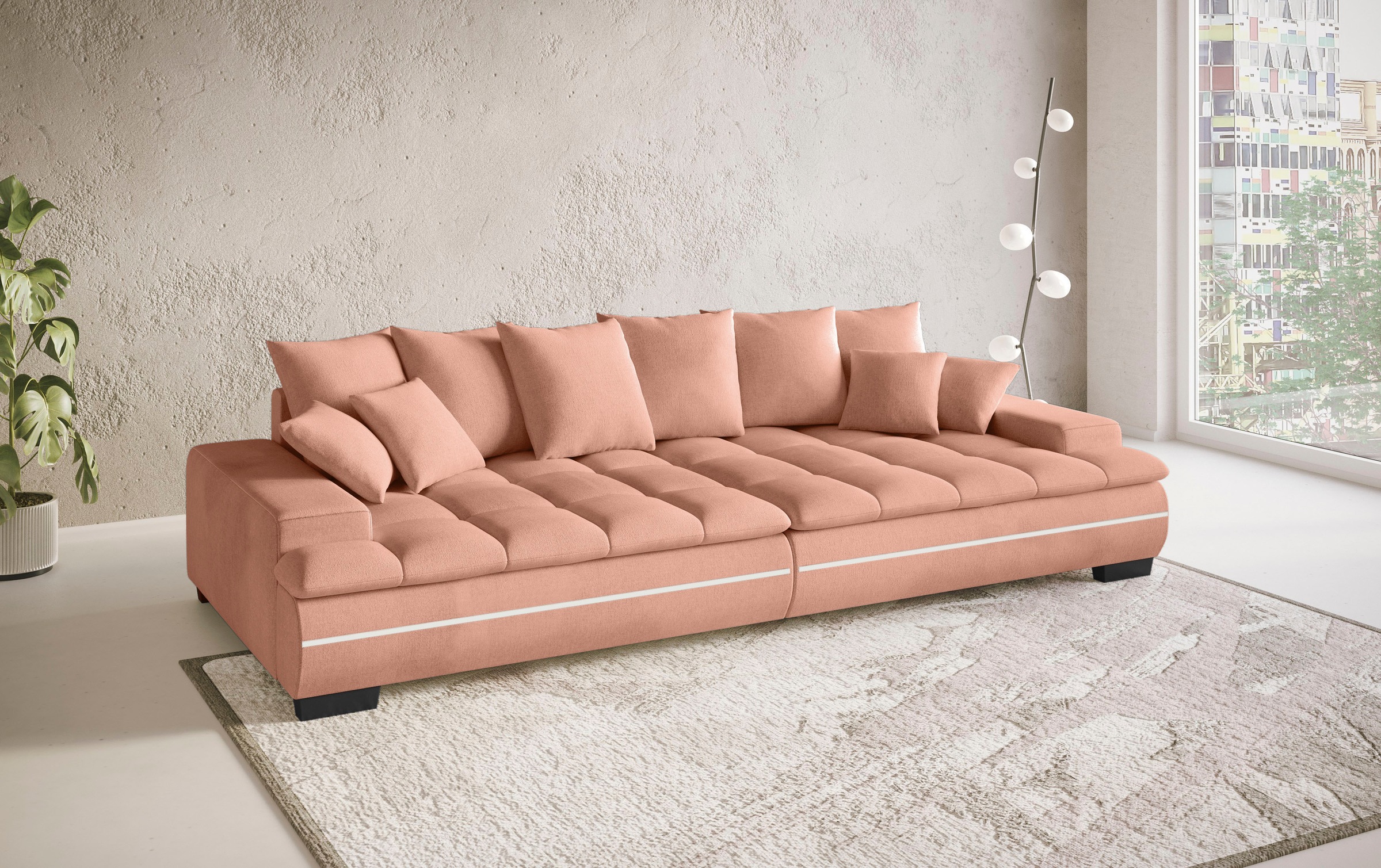 Mr. Couch Big-Sofa »Haiti II«, RGB-LED Beleuchtung, Kaltschaumpolsterung, bis 140 kg belastbar