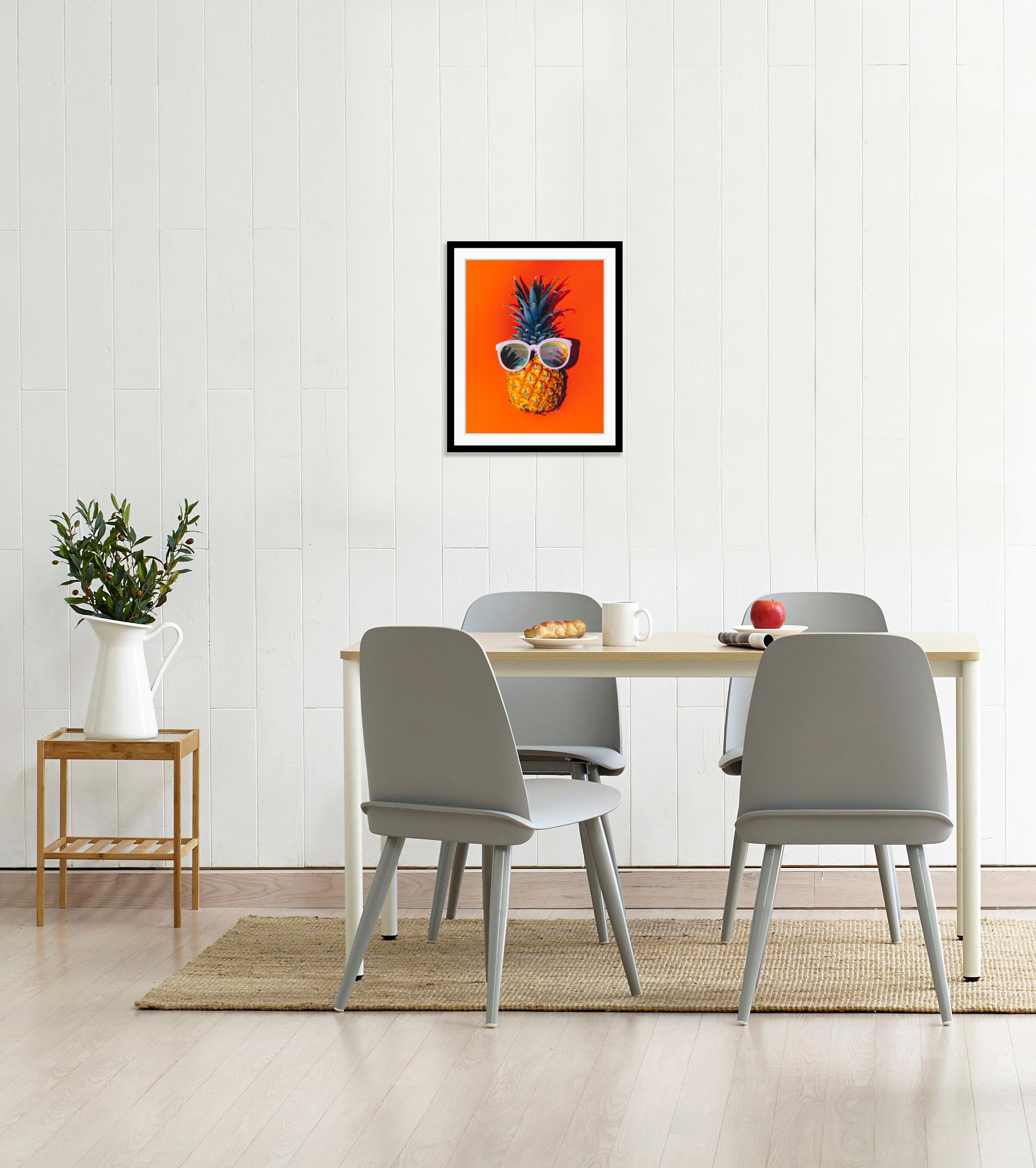queence Bild "Julien" Essen Figuren Kunst Lebensmittel Obst Obst Bilder 1 Stk. tlg. HD Premium Poster-Druck inkl. Holzrahmen