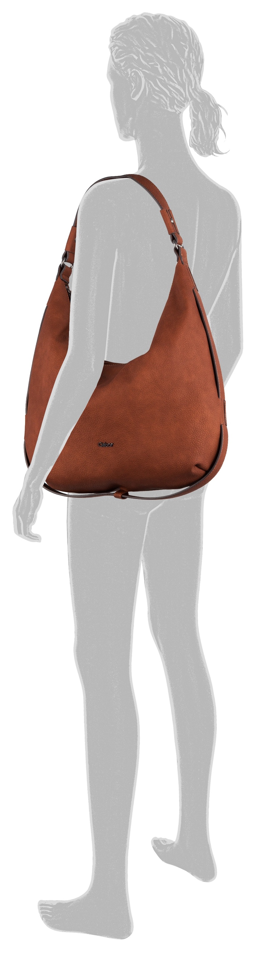 Gabor Hobo "Malu", aus weichem genarbtem Lederimitat mit raffinierten Cut-O günstig online kaufen