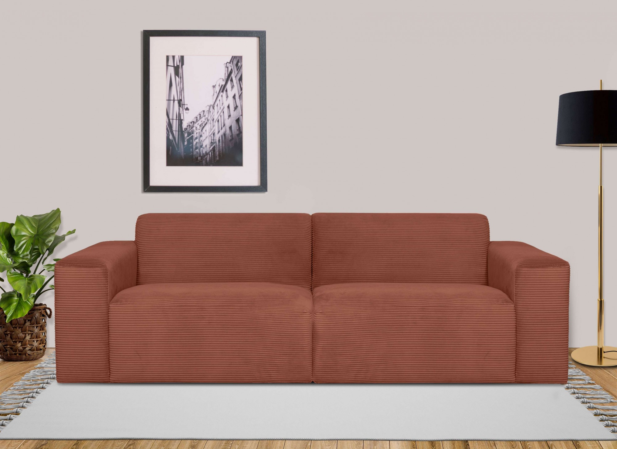 INOSIGN 3-Sitzer »Koa, 228 cm, Modulsofa in Webstoff, Cord«, Designsofa in Cord, weicher Lounge-Sitzkomfort