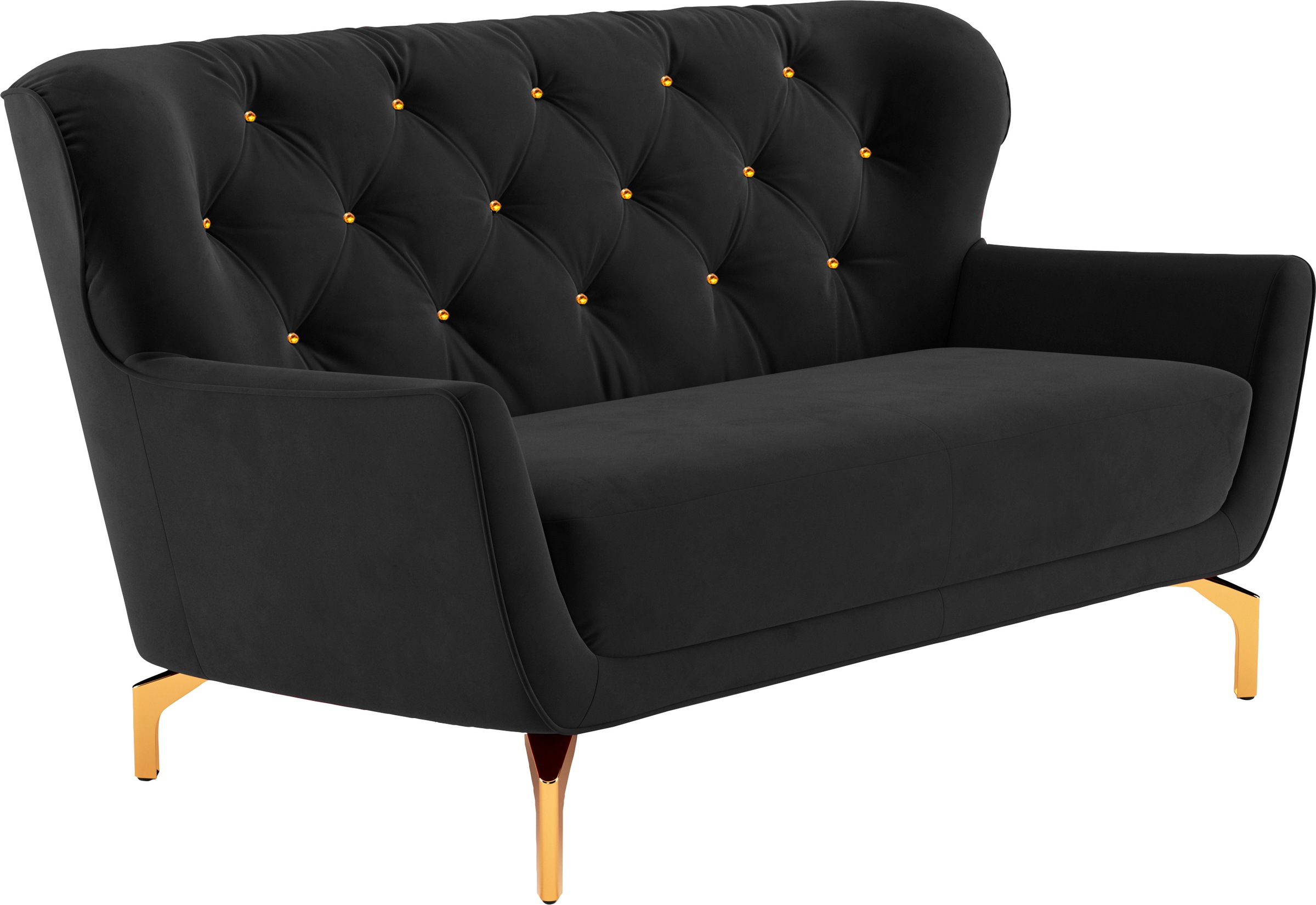 sit&more 2-Sitzer »Orient 3«, inkl. 2 Zierkissen mit Strass-Stein, goldfarbene Metallfüße