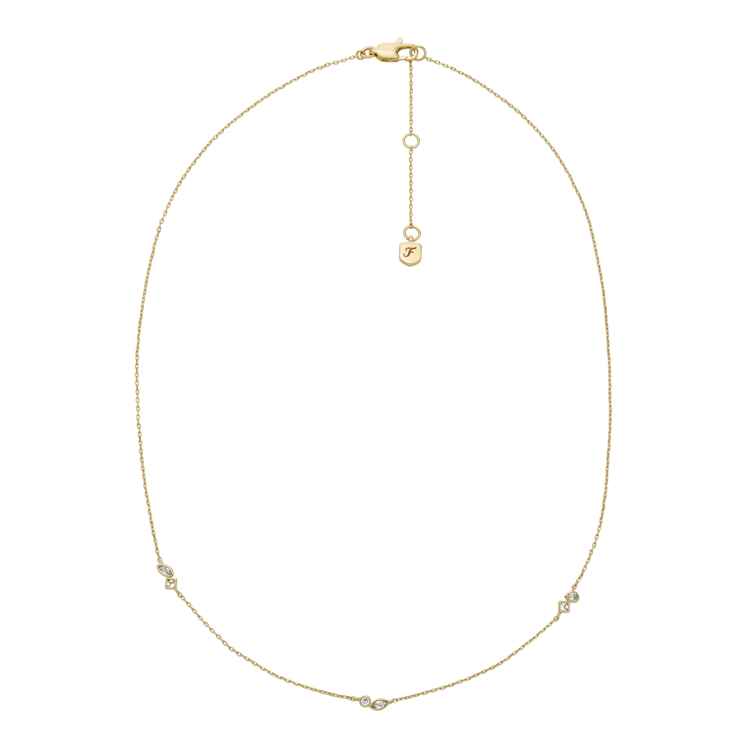 Fossil Kette ohne Anhänger »Schmuck Geschenk Metall ELLIS, JA7287710«, mit Zirkonia (synth.)
