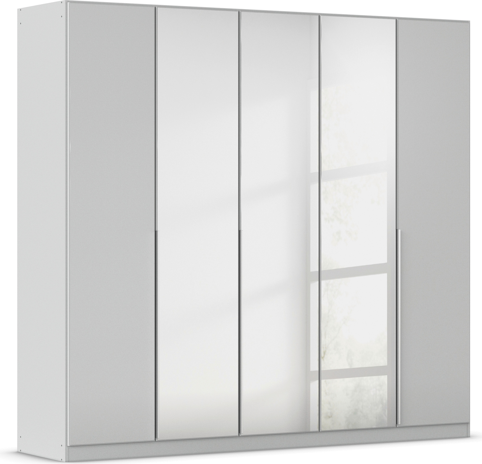 OTTO home Drehtürenschrank "Kleiderschrank Schrank Garderobe AGORDO mit Glasfront und Spiegel" in zwei Griff-Farben, Breiten 91-405 cm, durchdachte Innenausstattung, in 8 Breiten und 2 Höhen MADE IN GERMANY