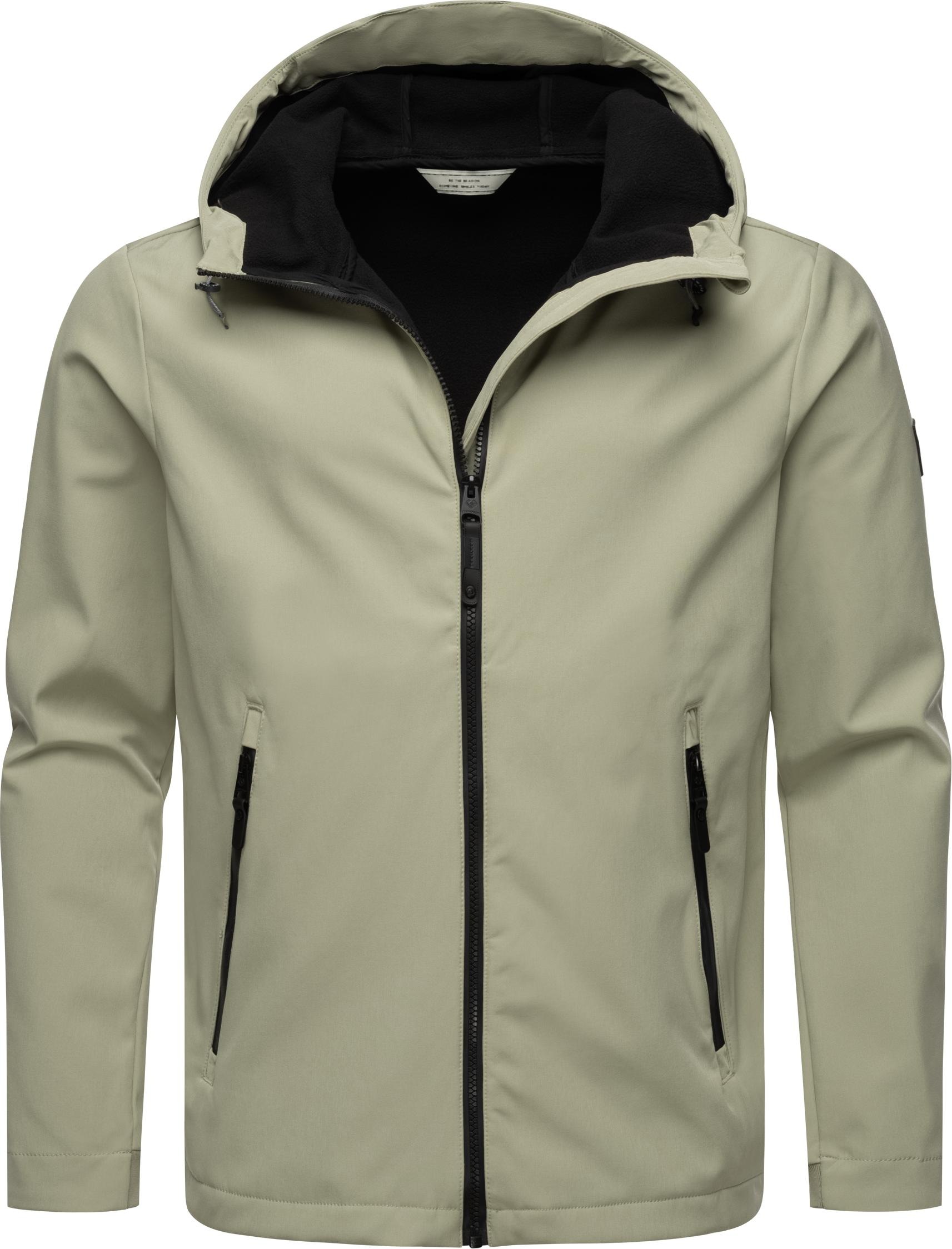 Ragwear Softshelljacke »Shellwie Warm«, mit Kapuze, wasserdichte Herren Übergangsjacke mit großer Kapuze