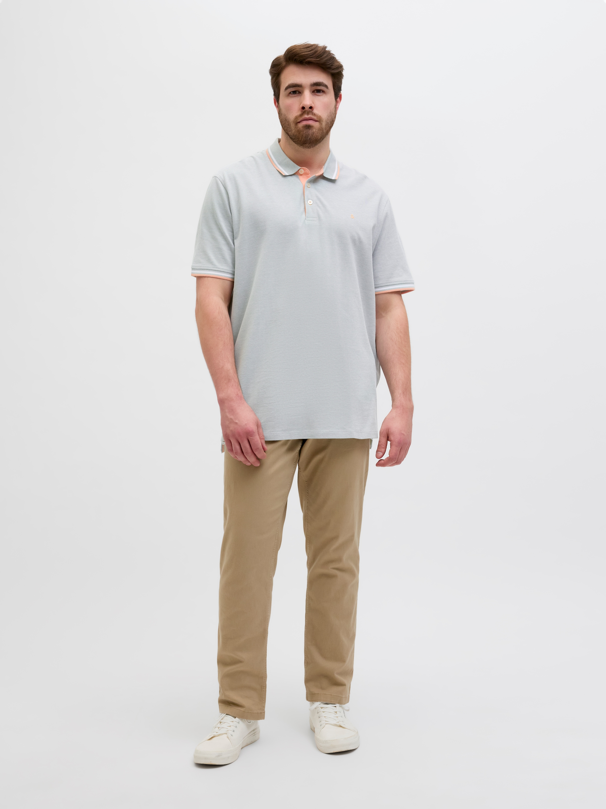 Jack & Jones PlusSize Poloshirt »JJEPAULOS POLO SS NOOS PLS« Baumwolle, regular fit