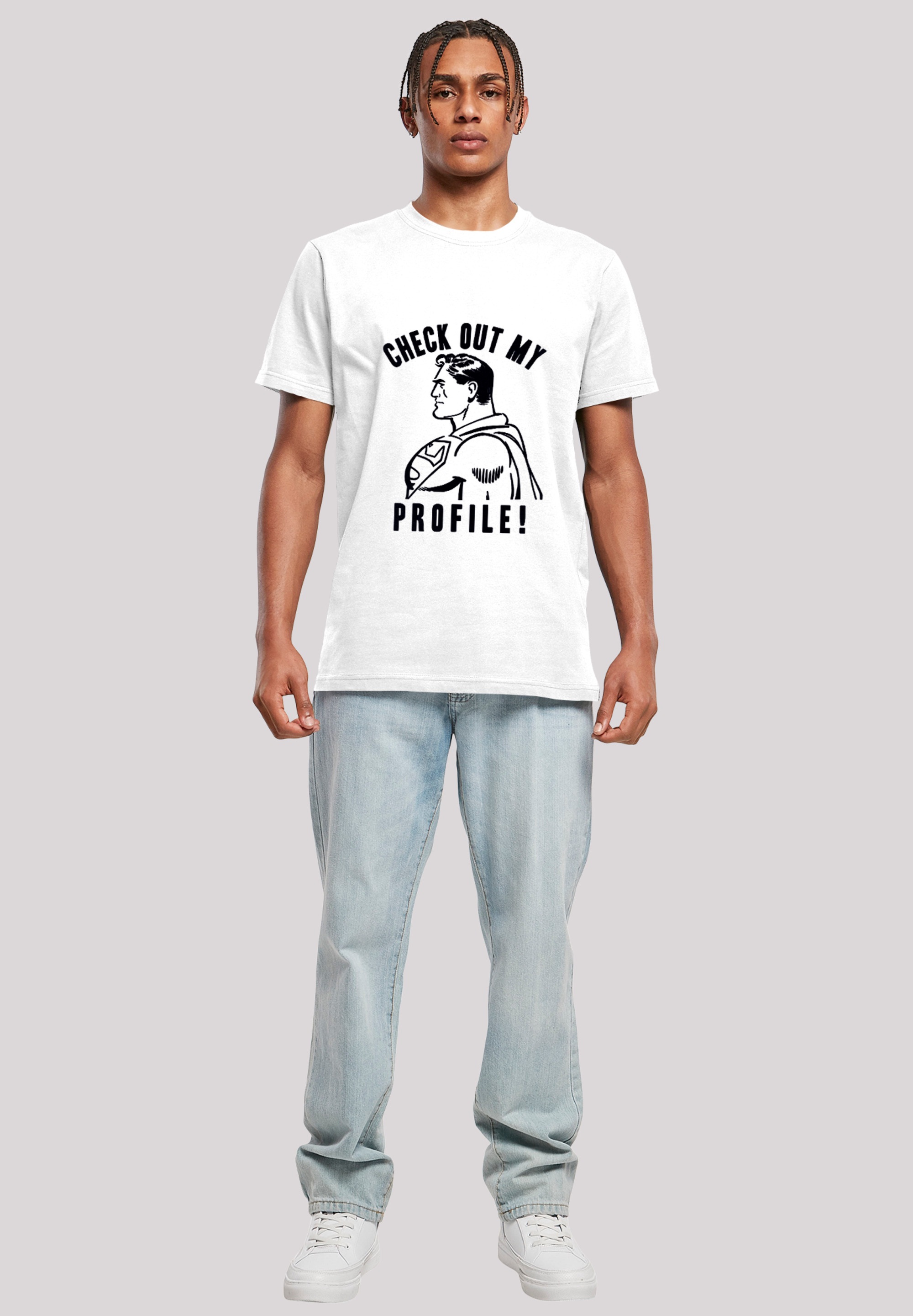 F4NT4STIC T-Shirt »DC Comics Superman Check out my Profile«, Herren,Premium Merch,Regular-Fit,Basic,Bedruckt