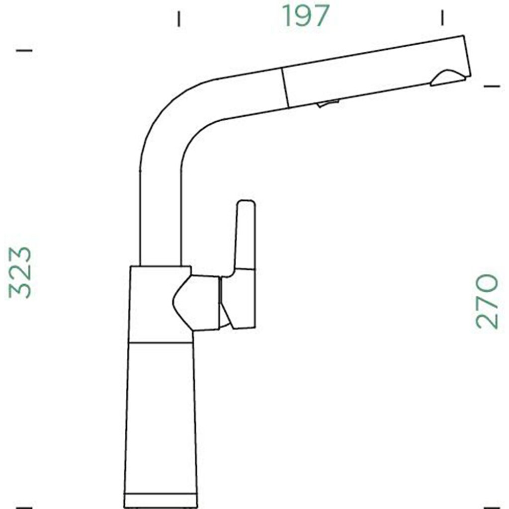 Schock Küchenarmatur »SC-540 SB«, ausziehbar, Strahl-Brause, Rückflussverhinderer, Schwenkbereich 120°