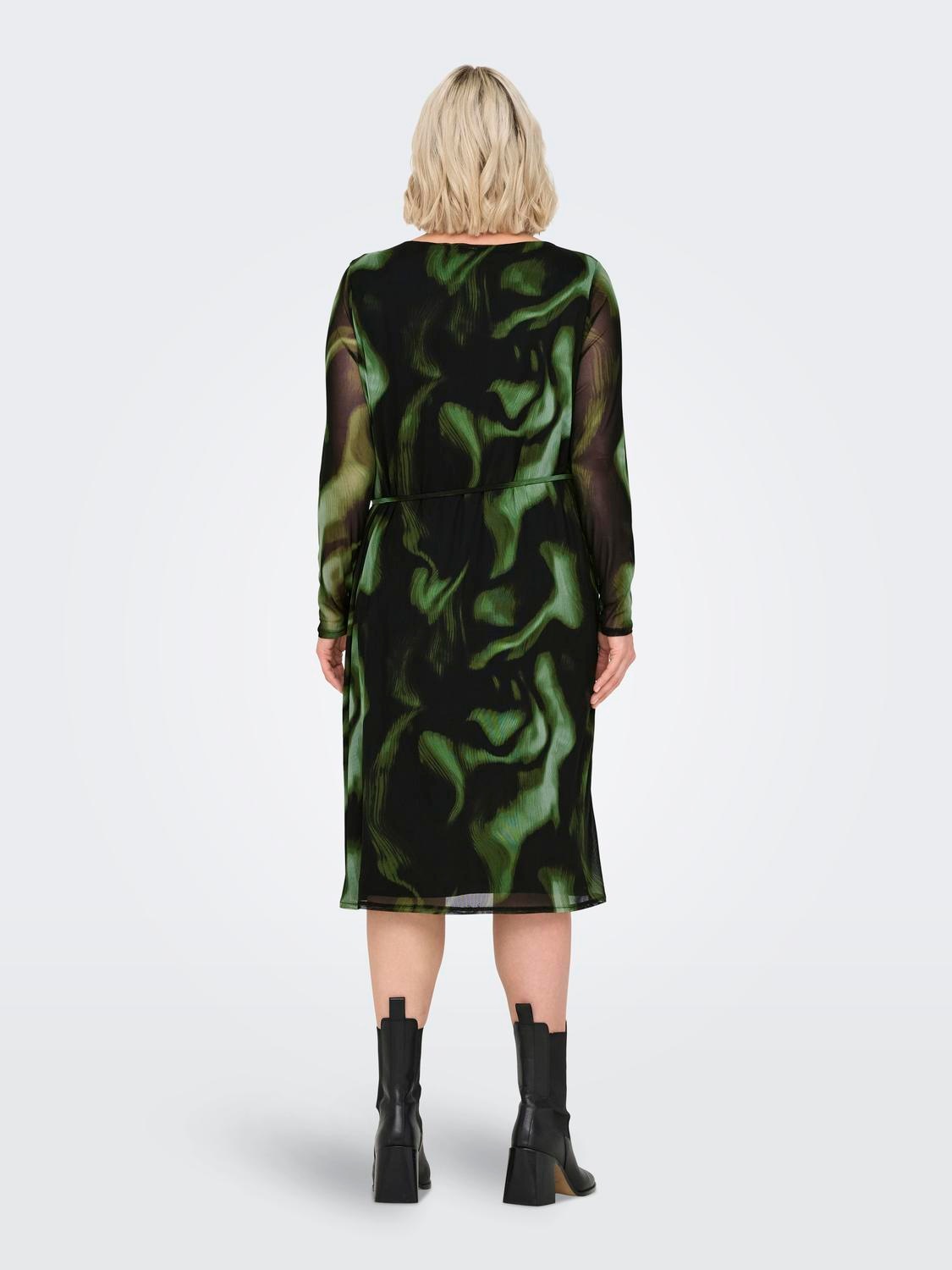 ONLY CARMAKOMA Chiffonkleid "CARFOREST LIFE LS BOATNECK BLK DRESS JRS", Som günstig online kaufen