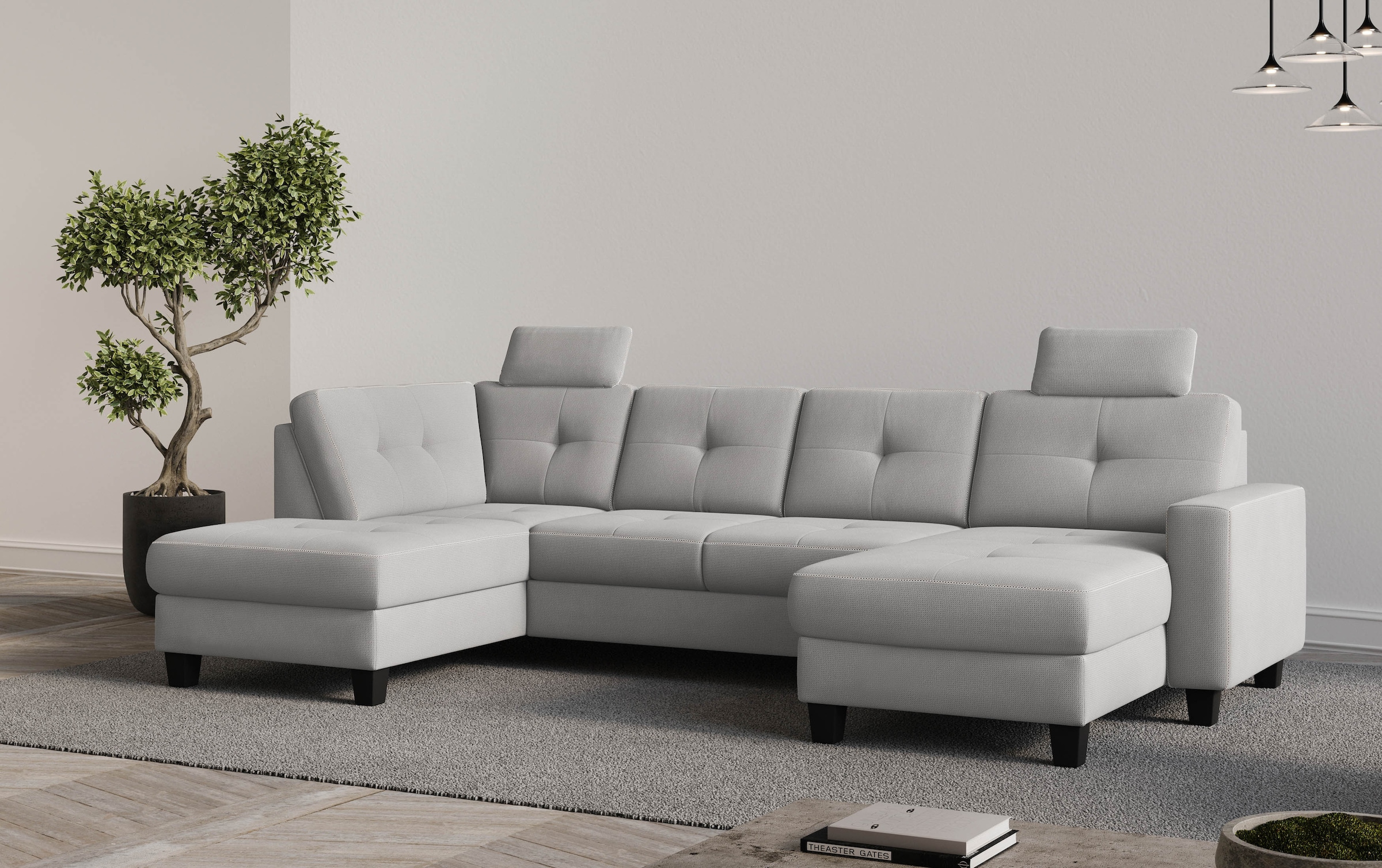 Places of Style Wohnlandschaft "Varese", Kreuznaht in beige günstig online kaufen