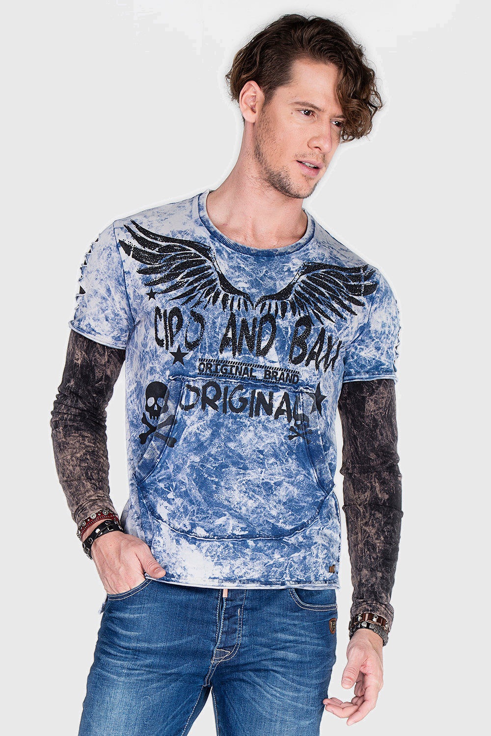 Cipo & Baxx T-Shirt »Sweatshirt«, im lässigen Look