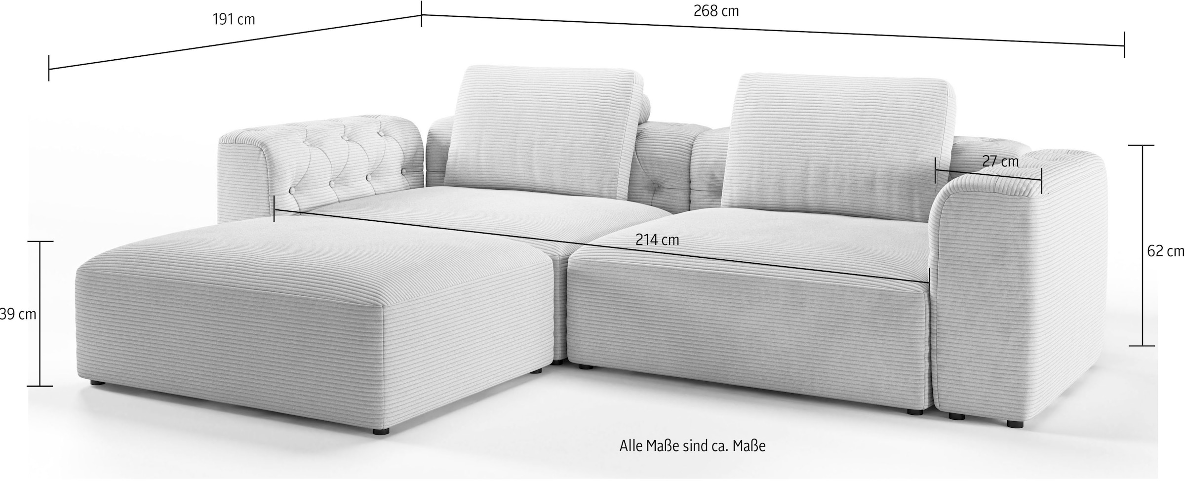 bestehend | BAUR Ecksofa 3 aus »Cushid«, Teilen Modulset, RAUM.ID